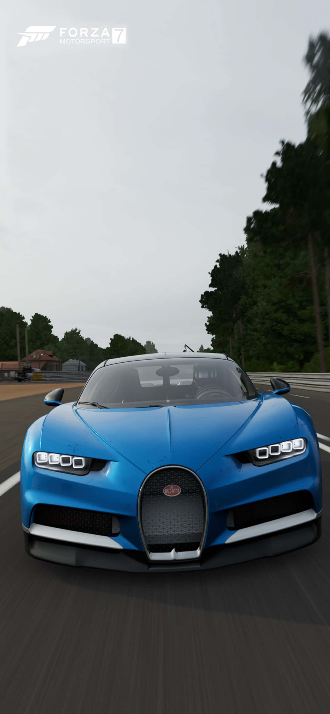 Син Bugatti Chiron iPhone X Forza Motorsport 7 фон Тапет
