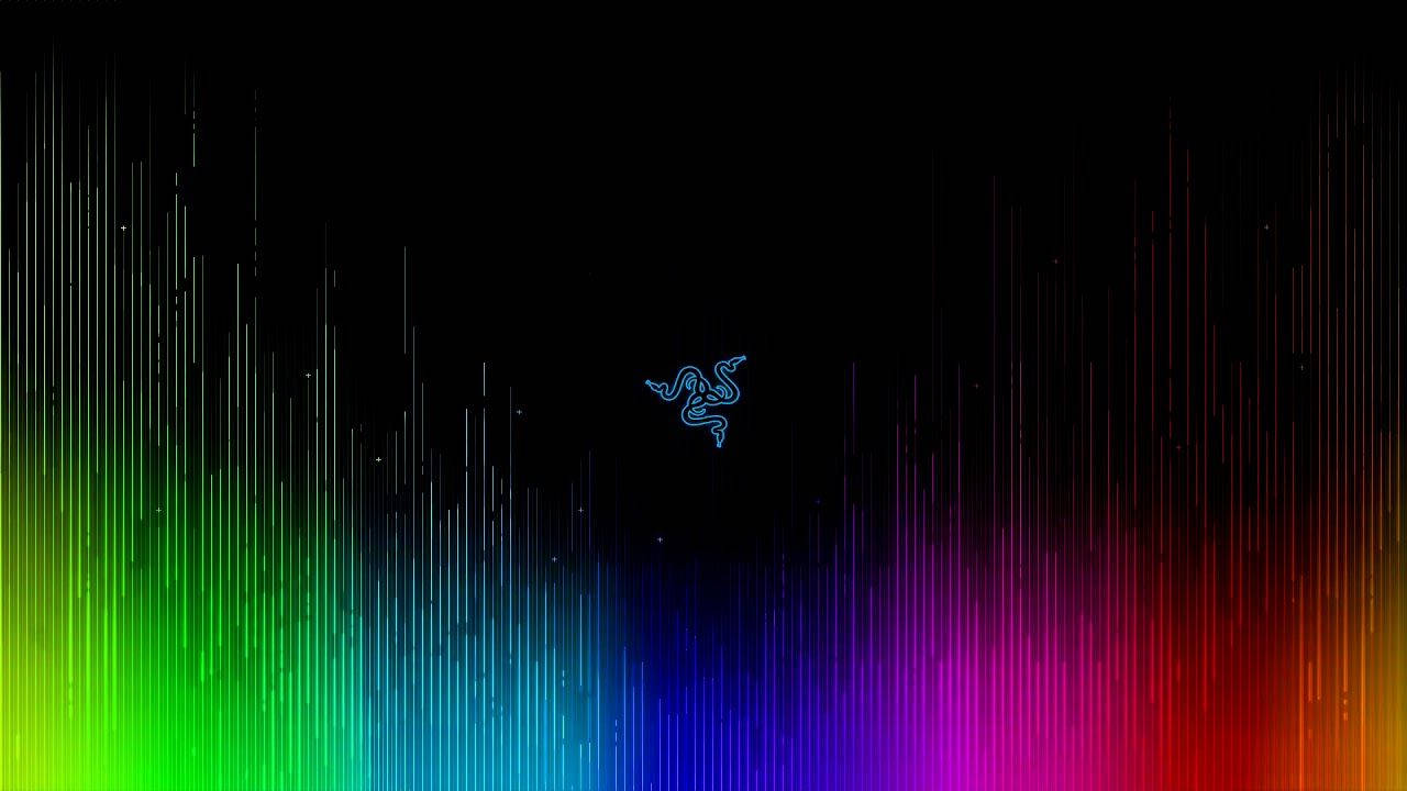 Син лого на Razer RGB 4K Тапет