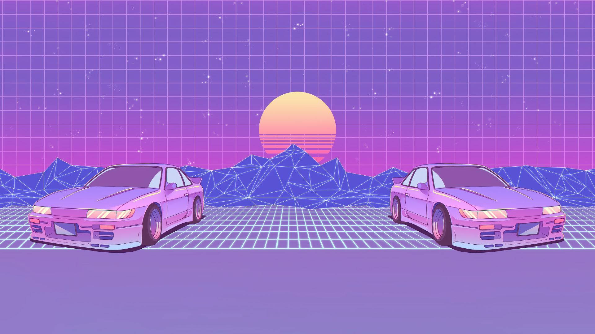 Синтвейв JDM естетика Тапет