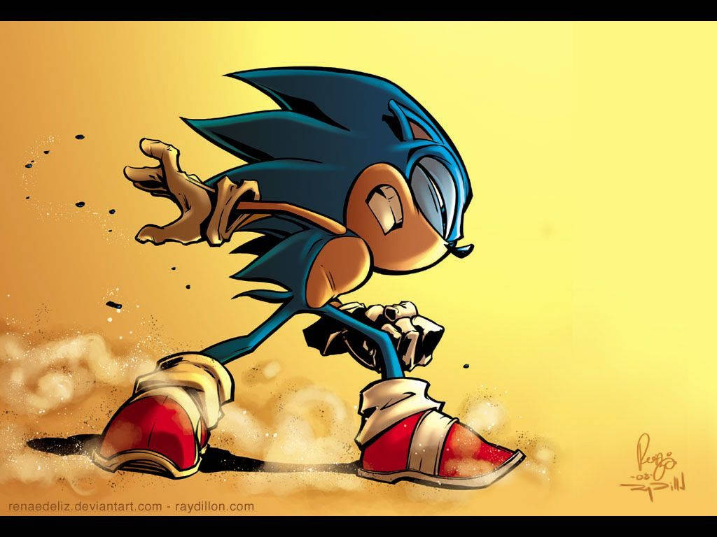 Sonic the Hedgehog в готин фен арт тапет.
