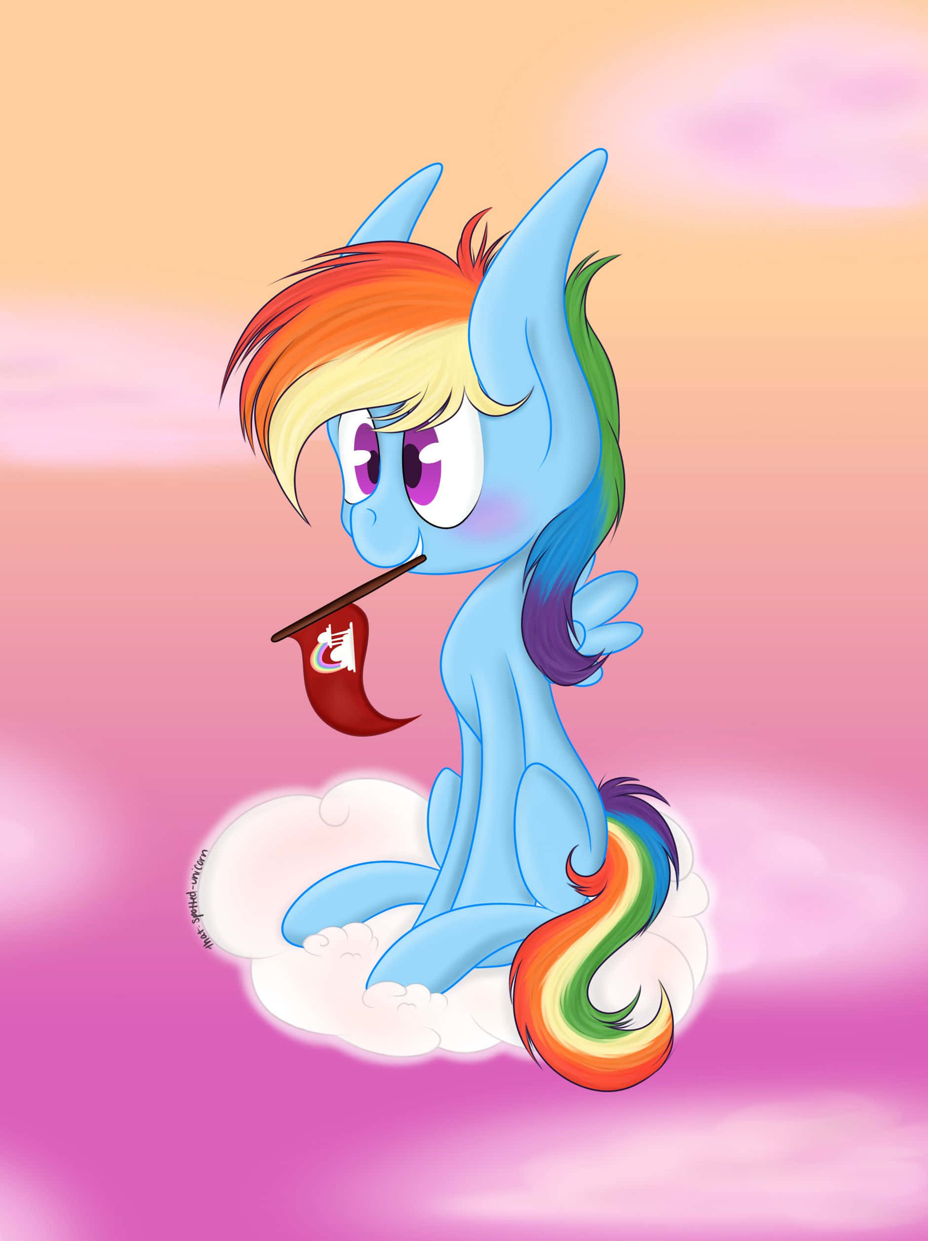Сладка еднорогче Рейнбоу Даш от My Little Pony Тапет