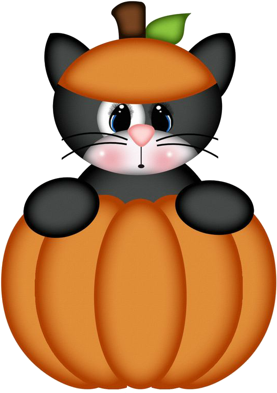 Сладка котка с тиквен костюм за Хелоуин Тапет