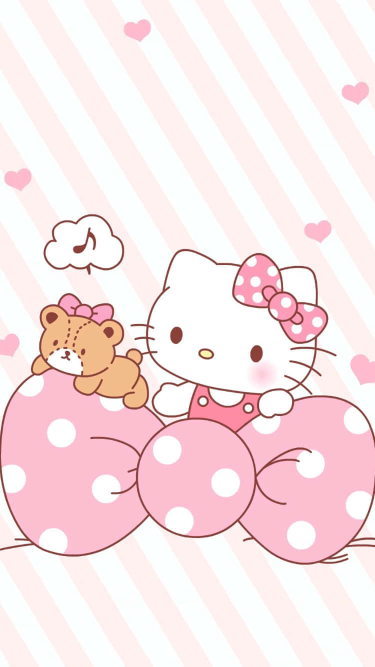 Сладка розова Hello Kitty с точки и панделка