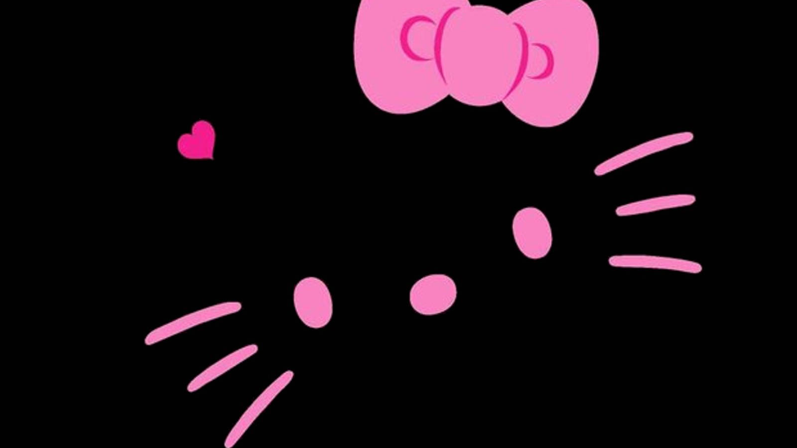 Сладка черна минималистична Hello Kitty Тапет