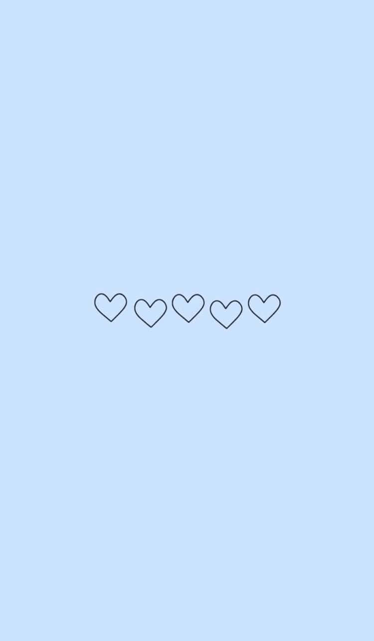 Сладки VSCO естетични сини сърца Тапет