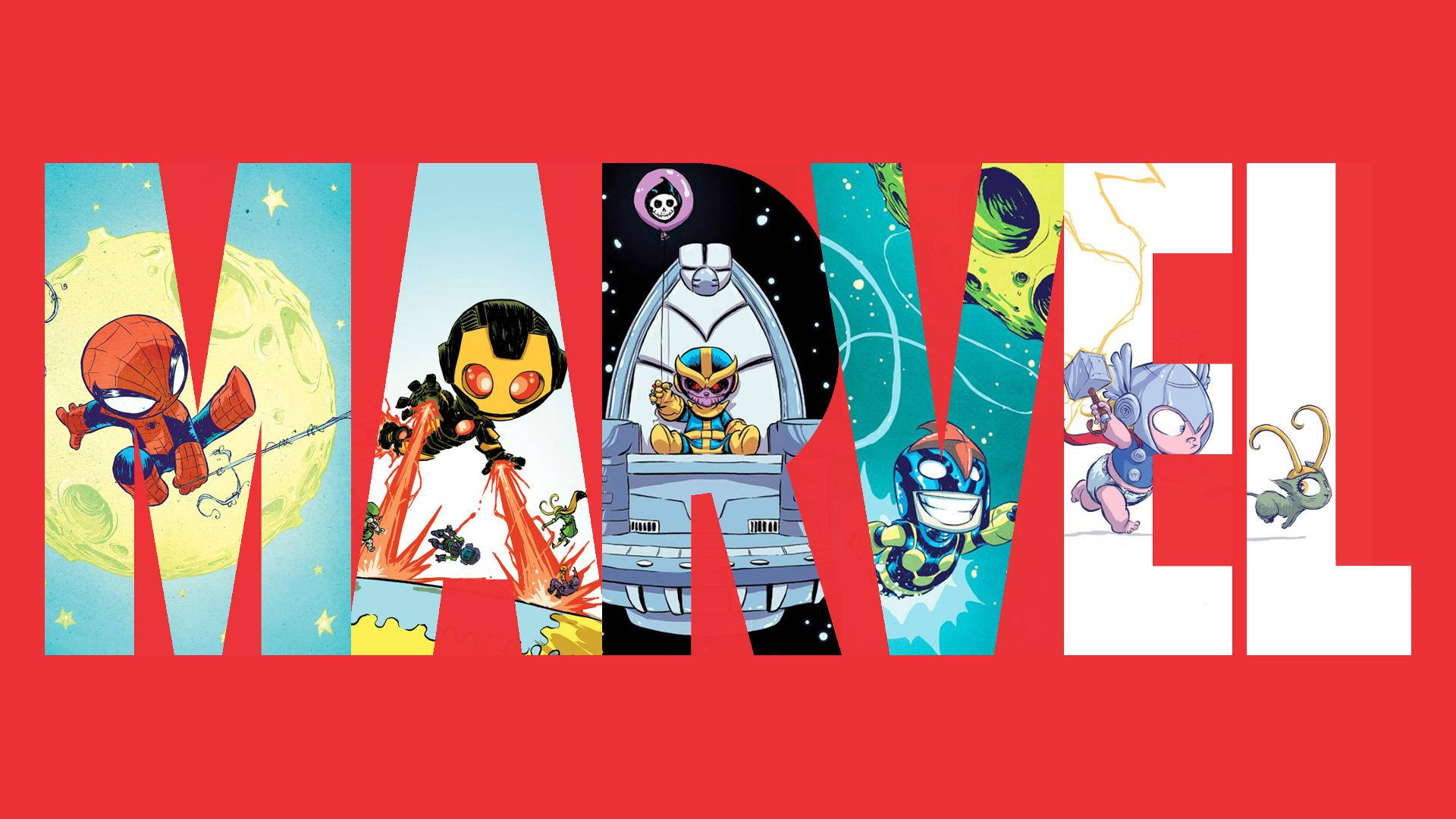 Сладко изкуство на Marvel в логото Тапет