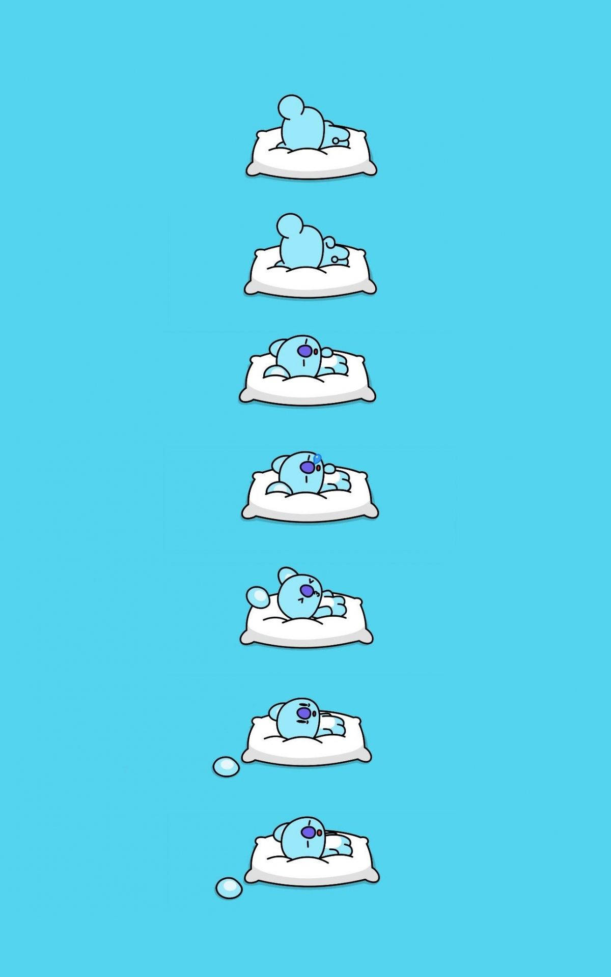 Сладък BT21 Koya спи Тапет