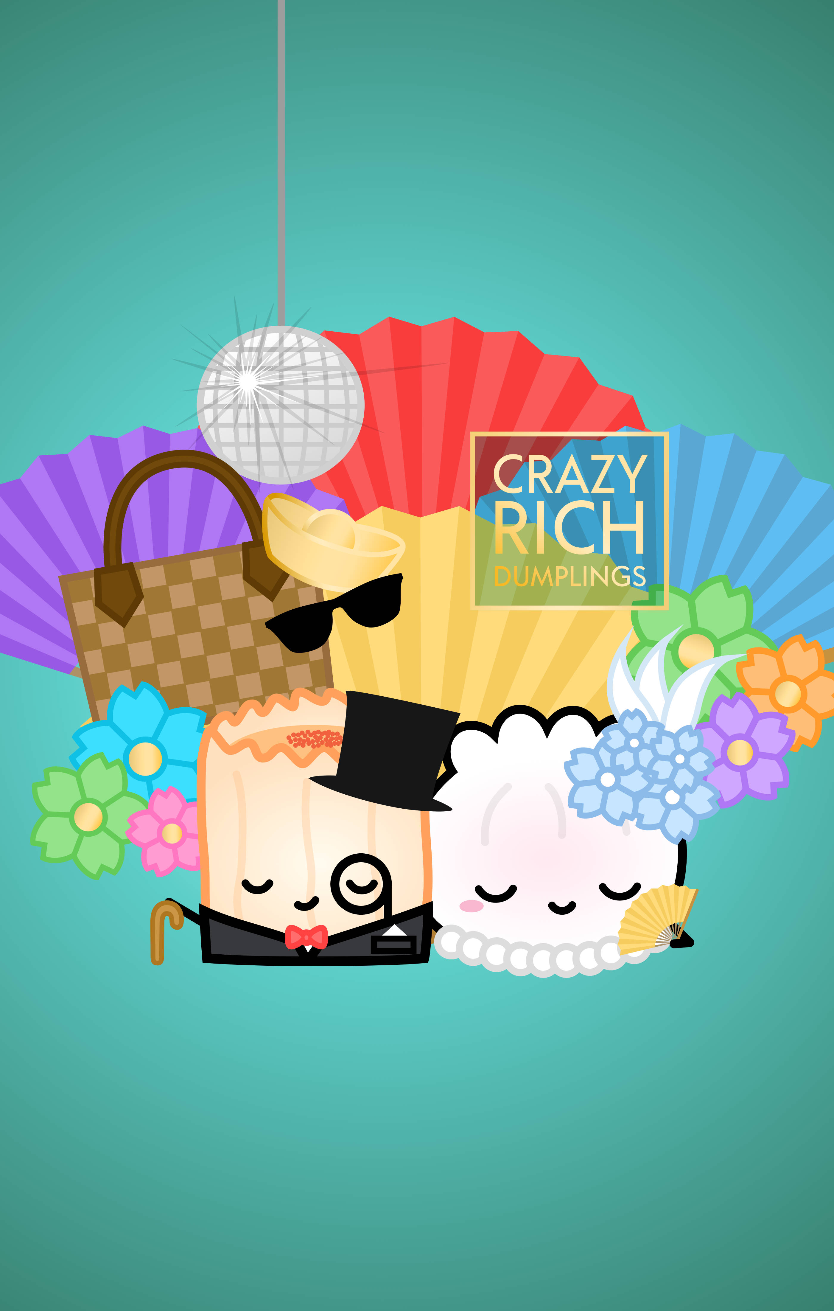 Crazy Rich Asians Cute Vector Art Тапет