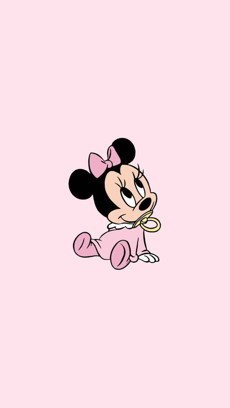 Сладък естетичен анимационен бебешки Мини Маус Тапет