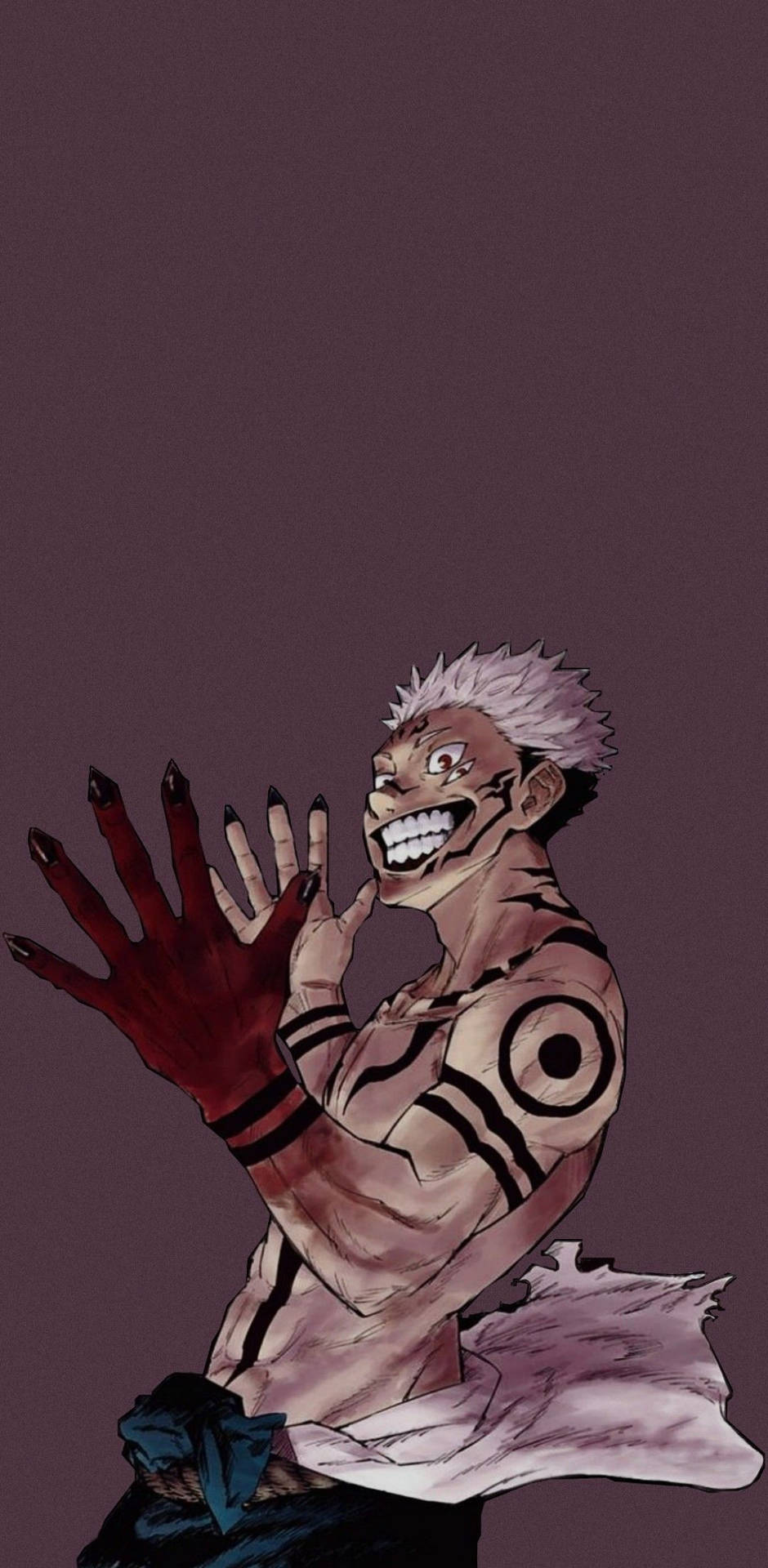 Тапет със смеещия се Рьомен Сукуна от аниме Jujutsu Kaisen
