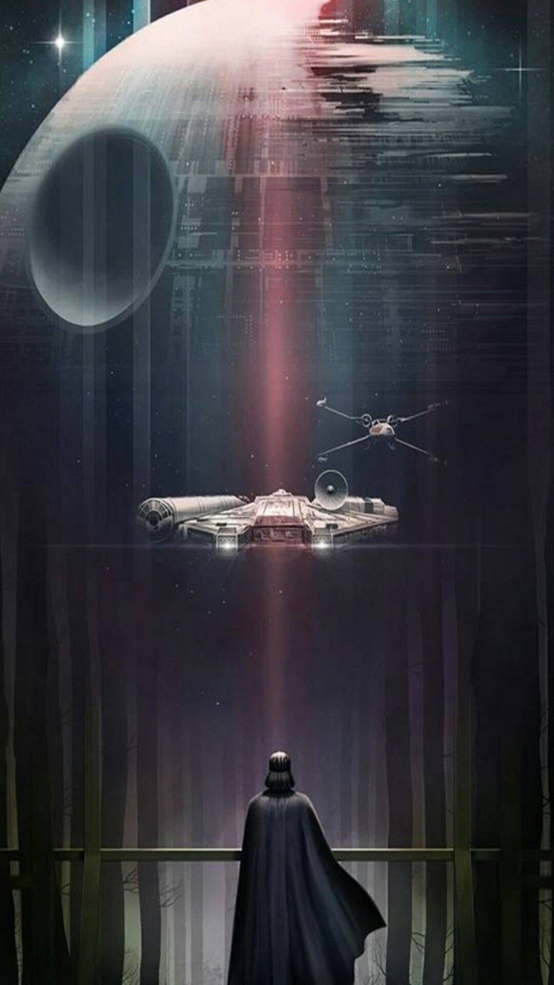 Смъртоносната звезда и Дарт Вейдър Star Wars за мобилен телефон Тапет