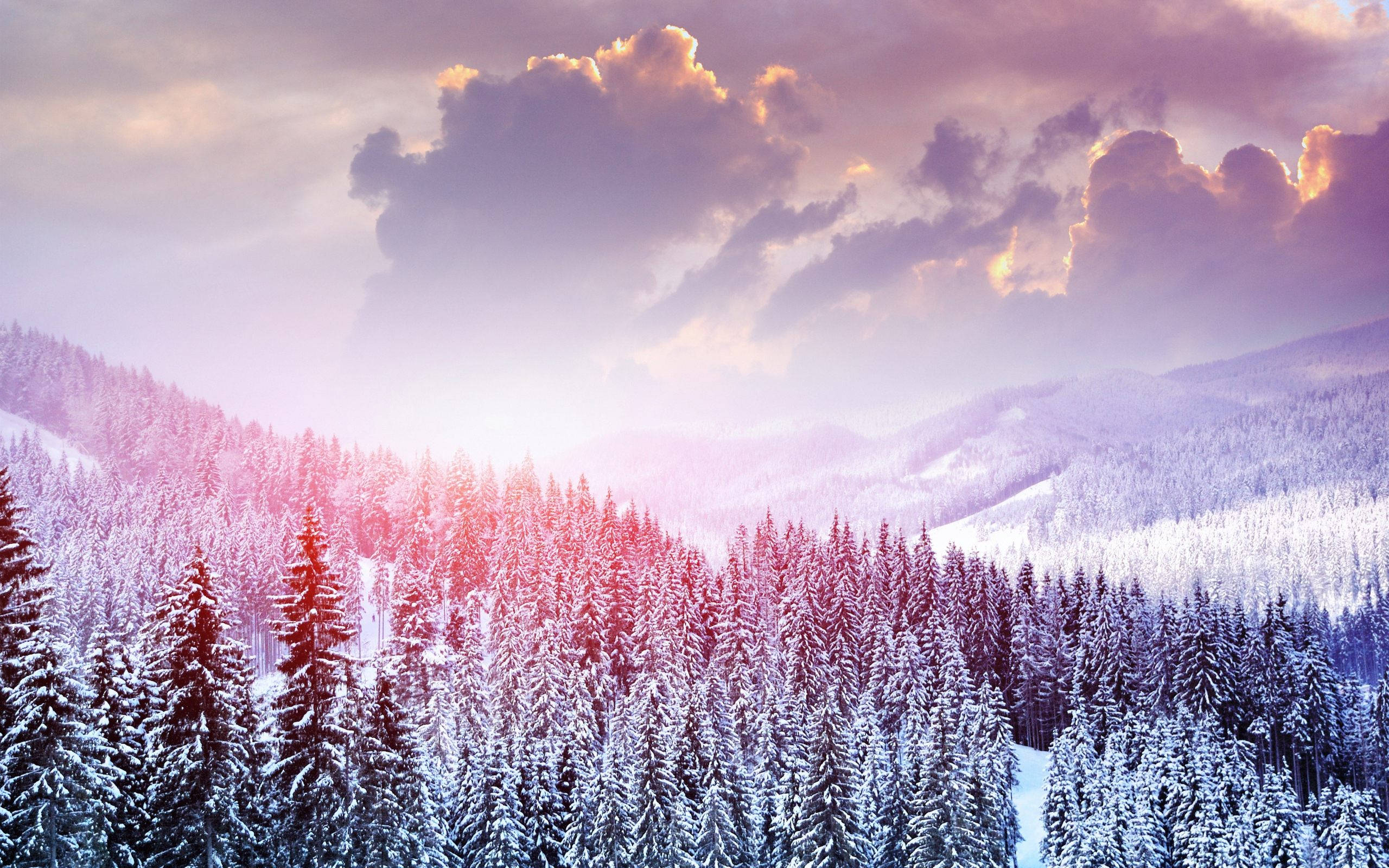 Снежна естетика облаци Тапет