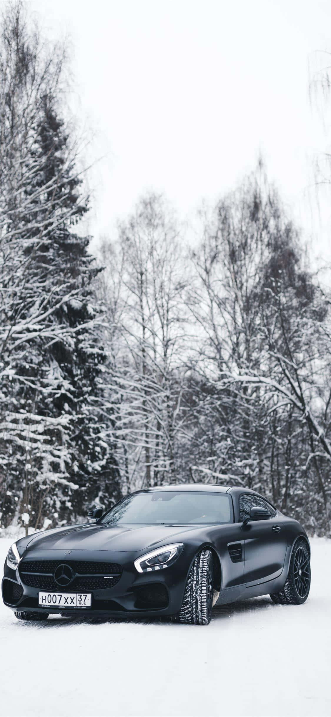 Снежен черен GT iPhone Xs Mercedes Amg фон Тапет
