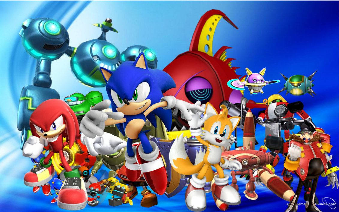 Тапет на Сонич с Тейлс и Нъкълс от телевизионния сериал Sonic Boom.