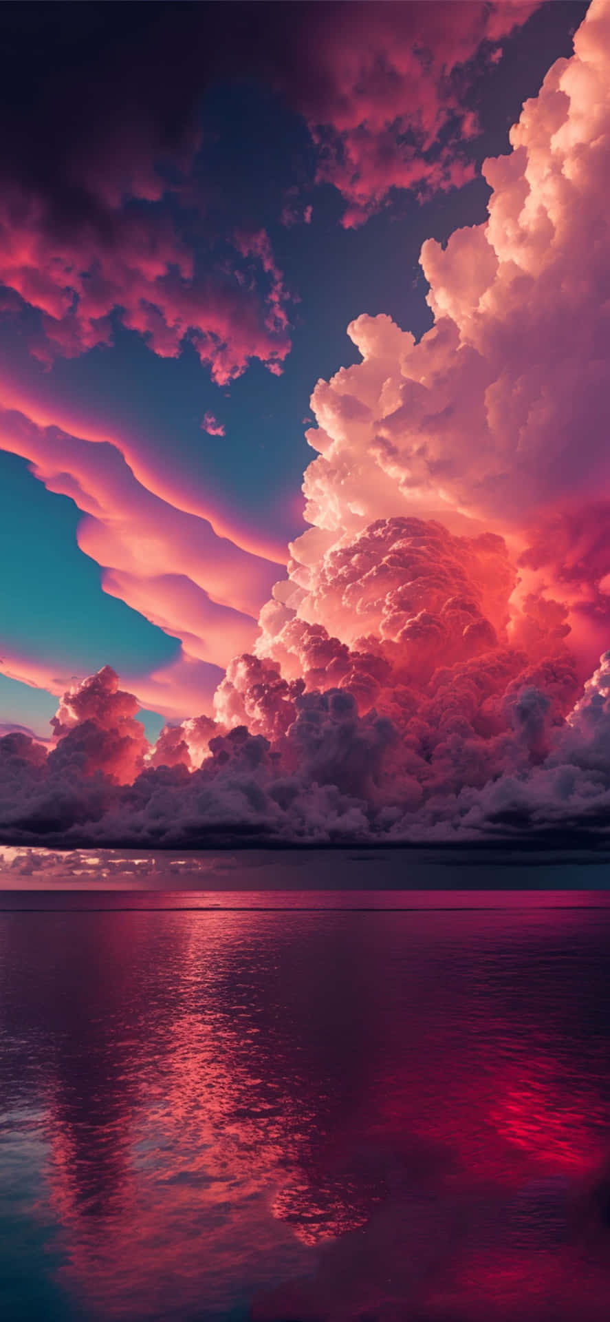 Спокойна гледка към естетични облаци Тапет