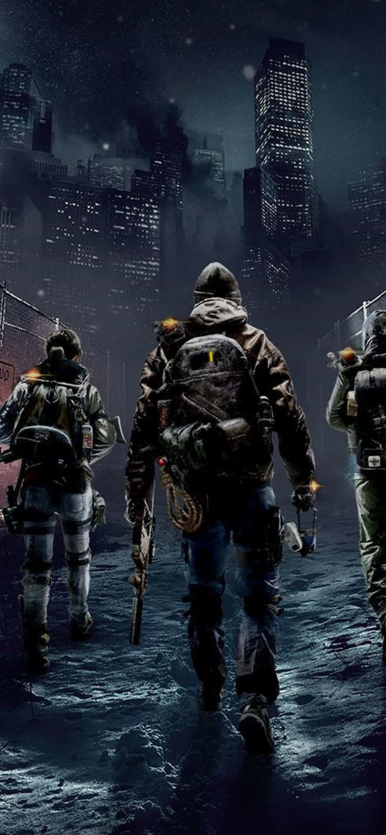 Срази се с враги в стил с iPhone Xs Max The Division Тапет