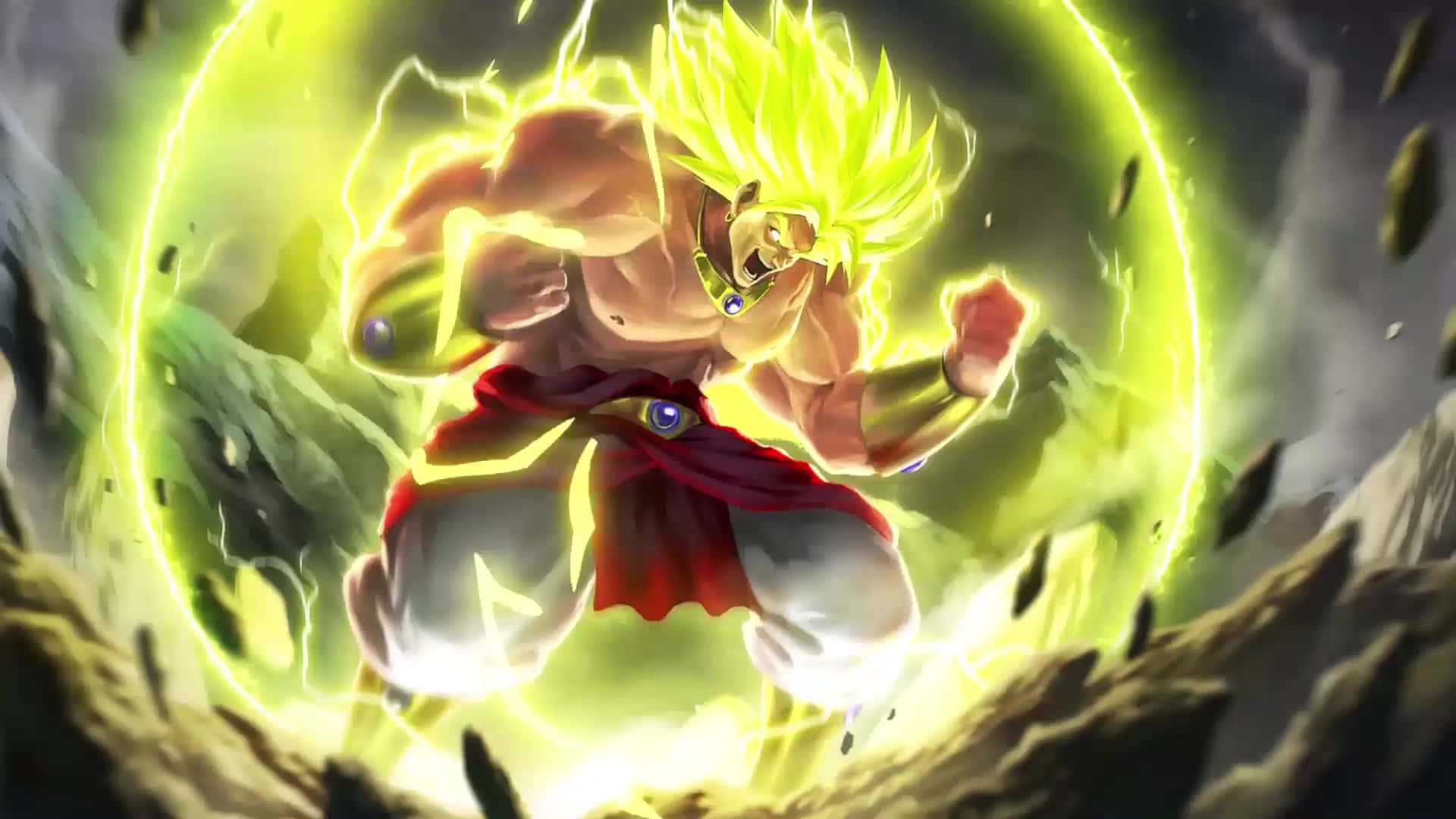 Стани свидетел на епичната битка между Супер Сайан Броли и Гоку в Dragon Ball Super: Broly! Тапет