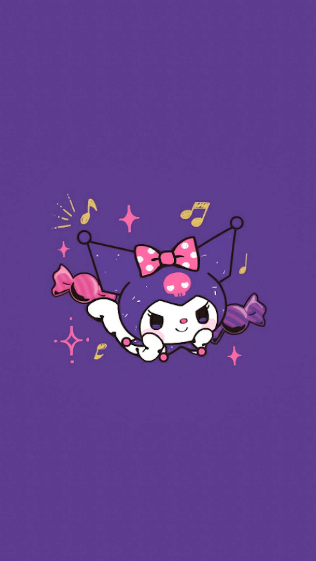 My Melody Kuromi на тъмновиолетов фон