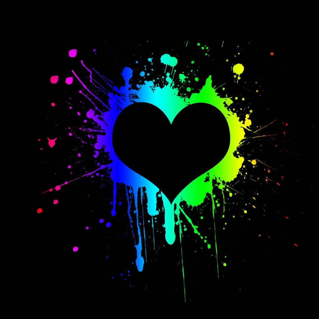 Сърце с естетично пръскане на боя Тапет