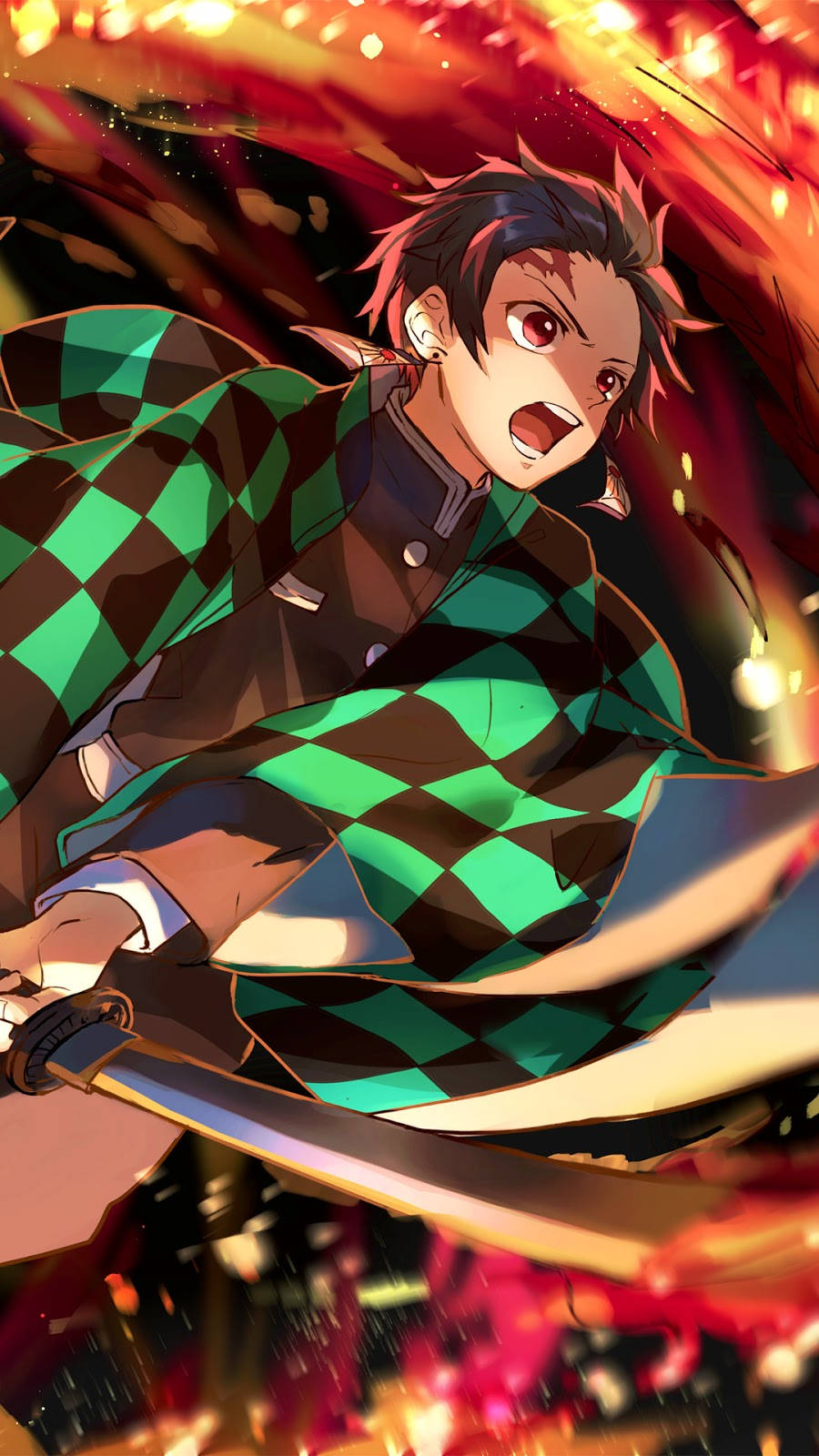 Танджиро с меч Demon Slayer за iPhone Тапет