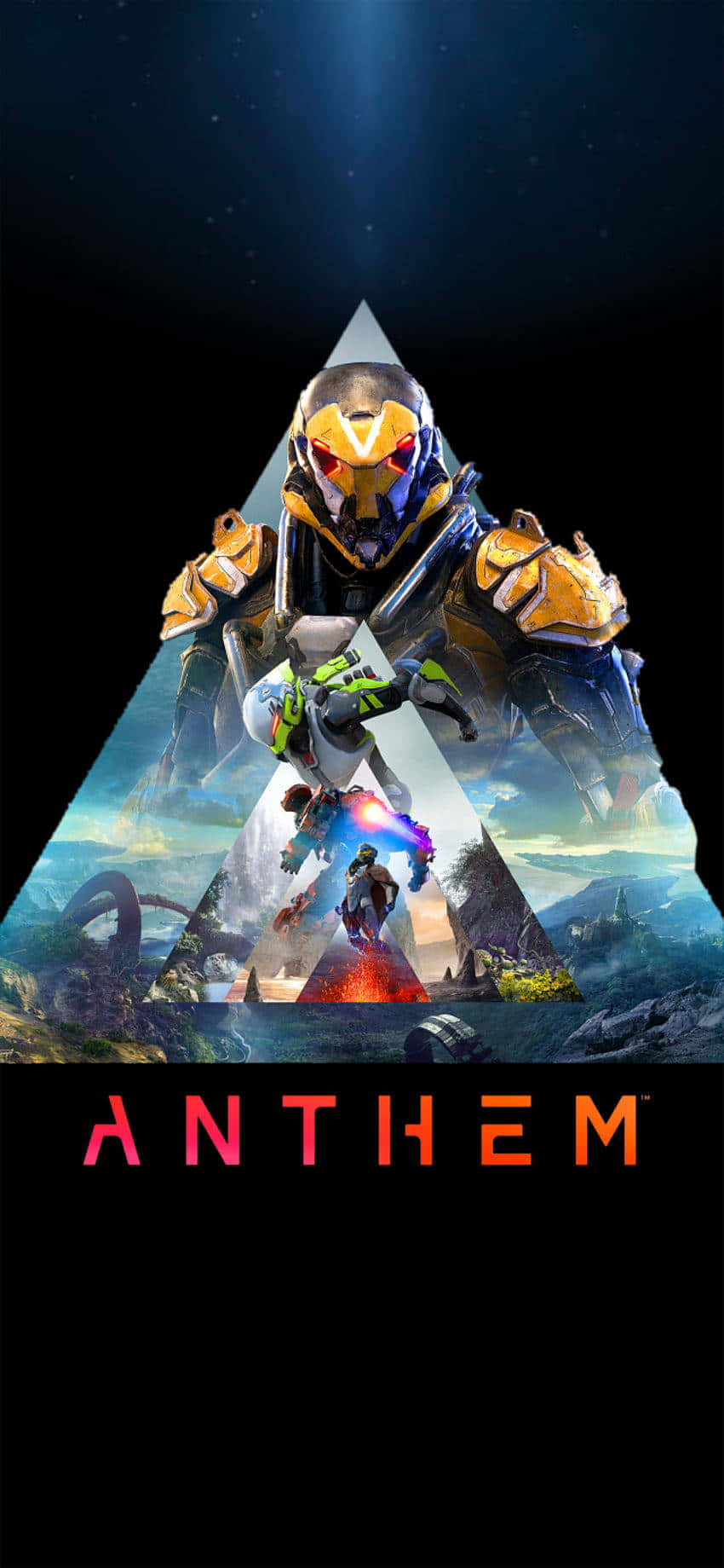 Триъголен концептуален постер Pixel 3 Anthem фон Тапет
