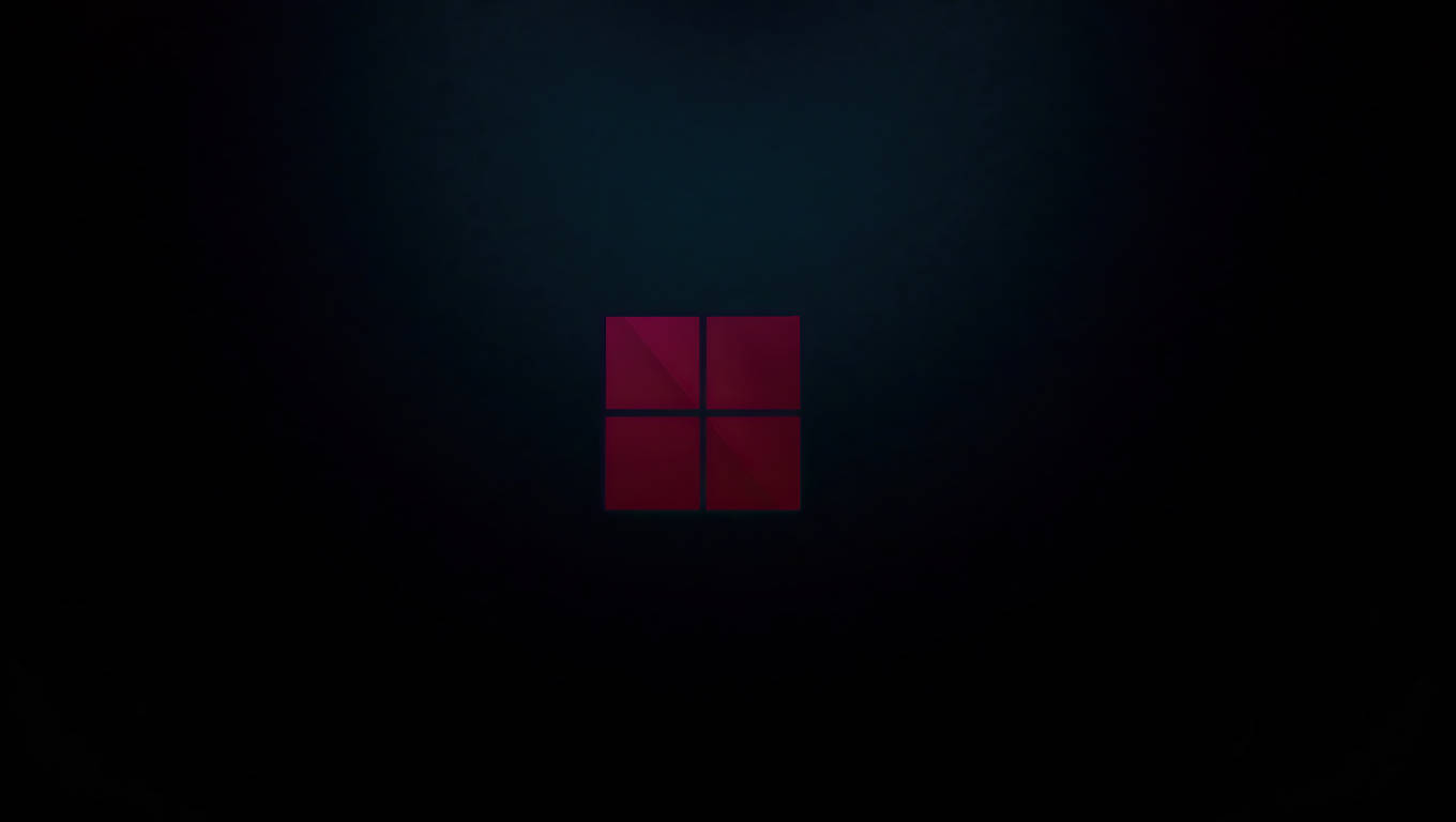 Тъмен лаптоп с лого на Windows 11 Тапет