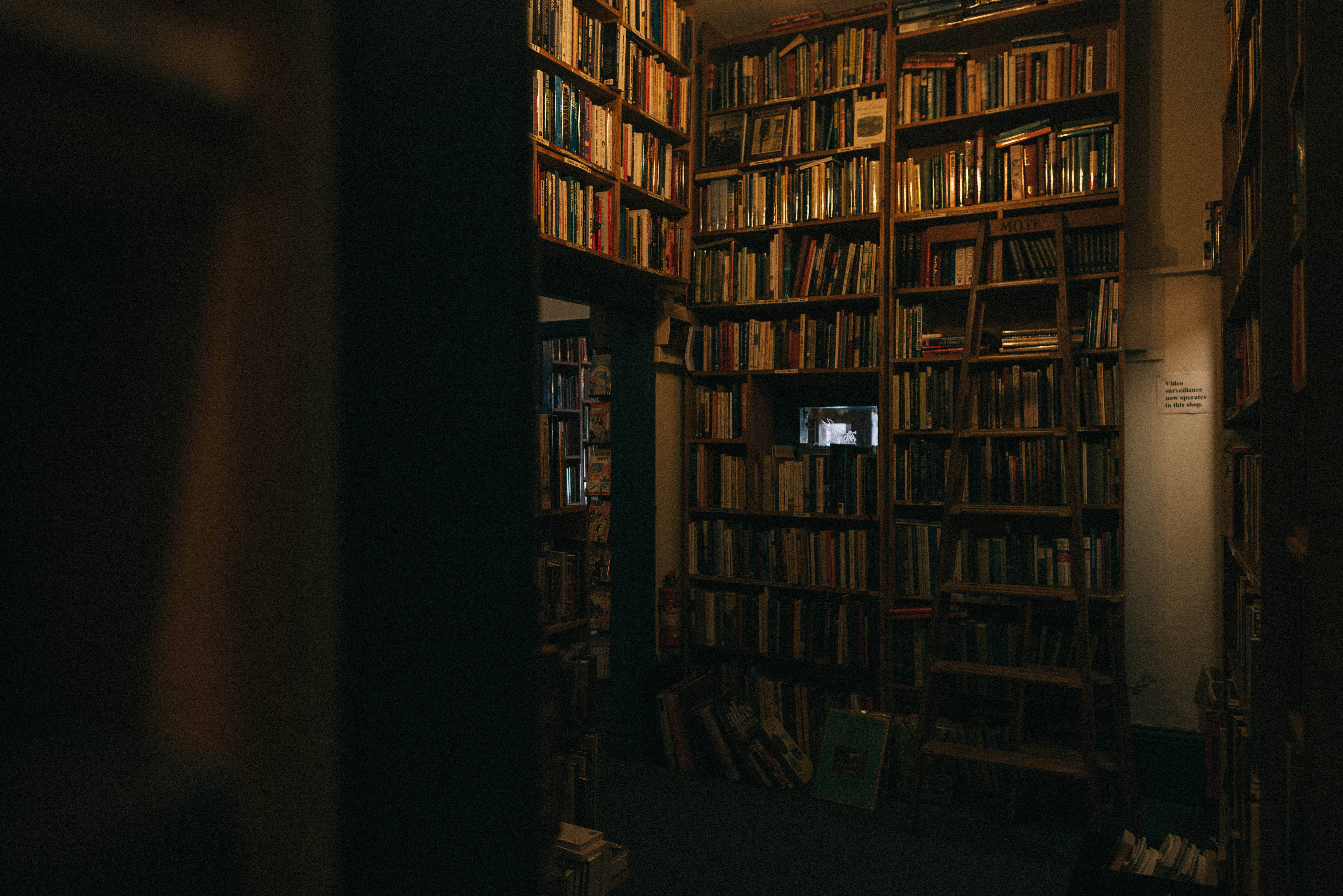 Тъмна библиотека естетика книги за десктоп Тапет