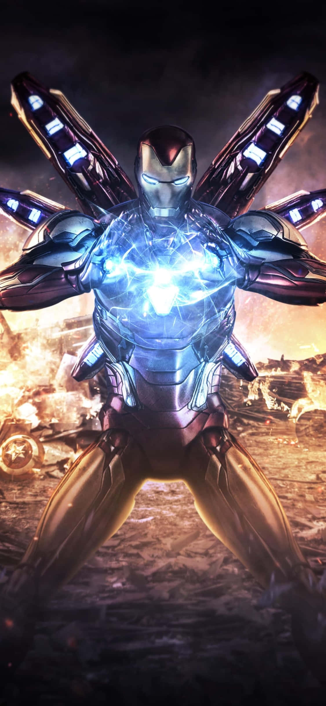 Фон за iPhone X с Iron Man в костюм от Endgame Тапет