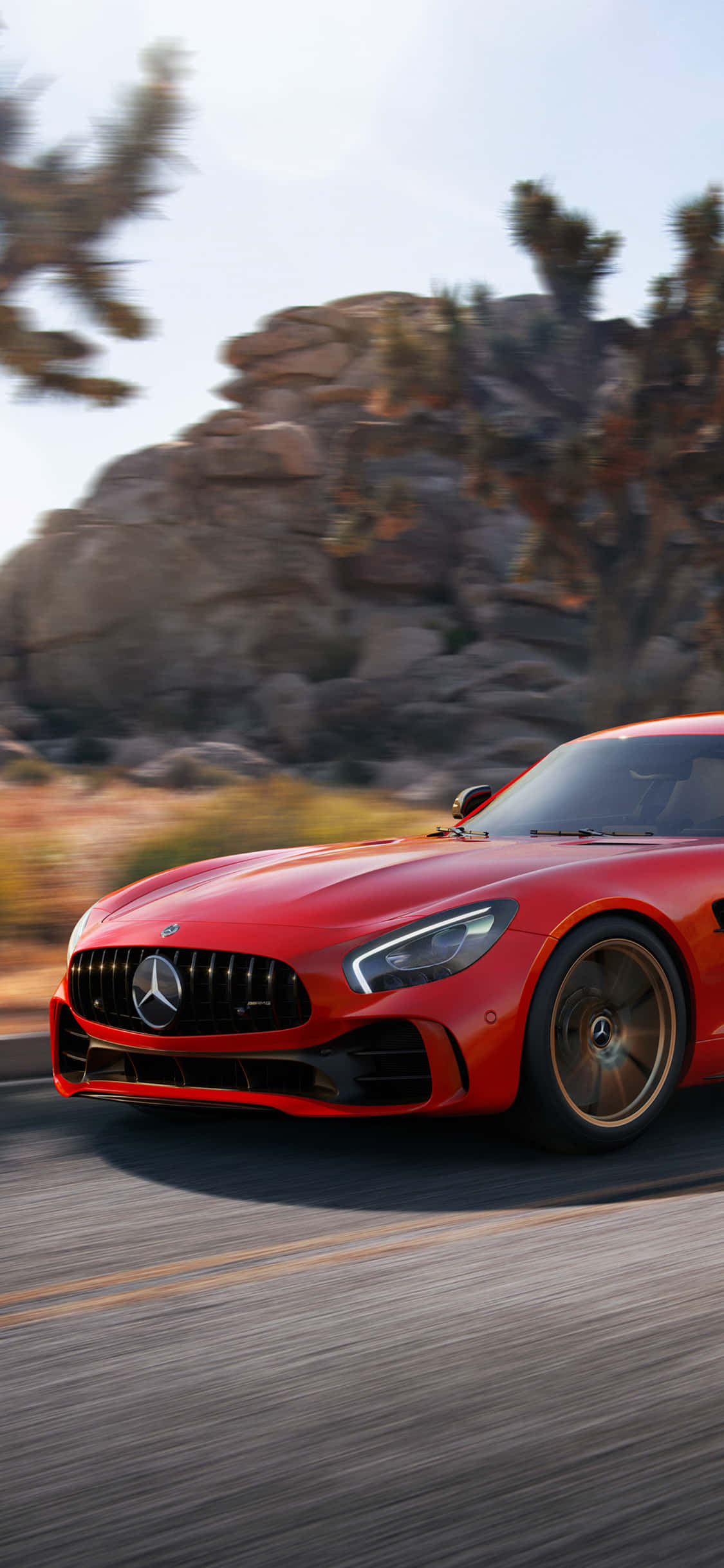 Фон iPhone X Amg Gt-r Червен 2018 AMG GTR Тапет