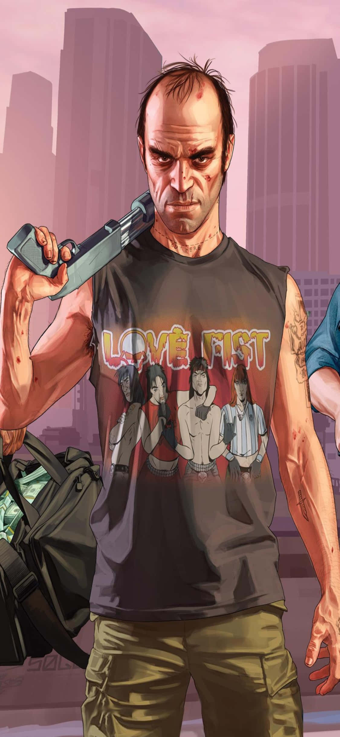iPhone X Grand Theft Auto V Фон Тревор и Пушка Тапет
