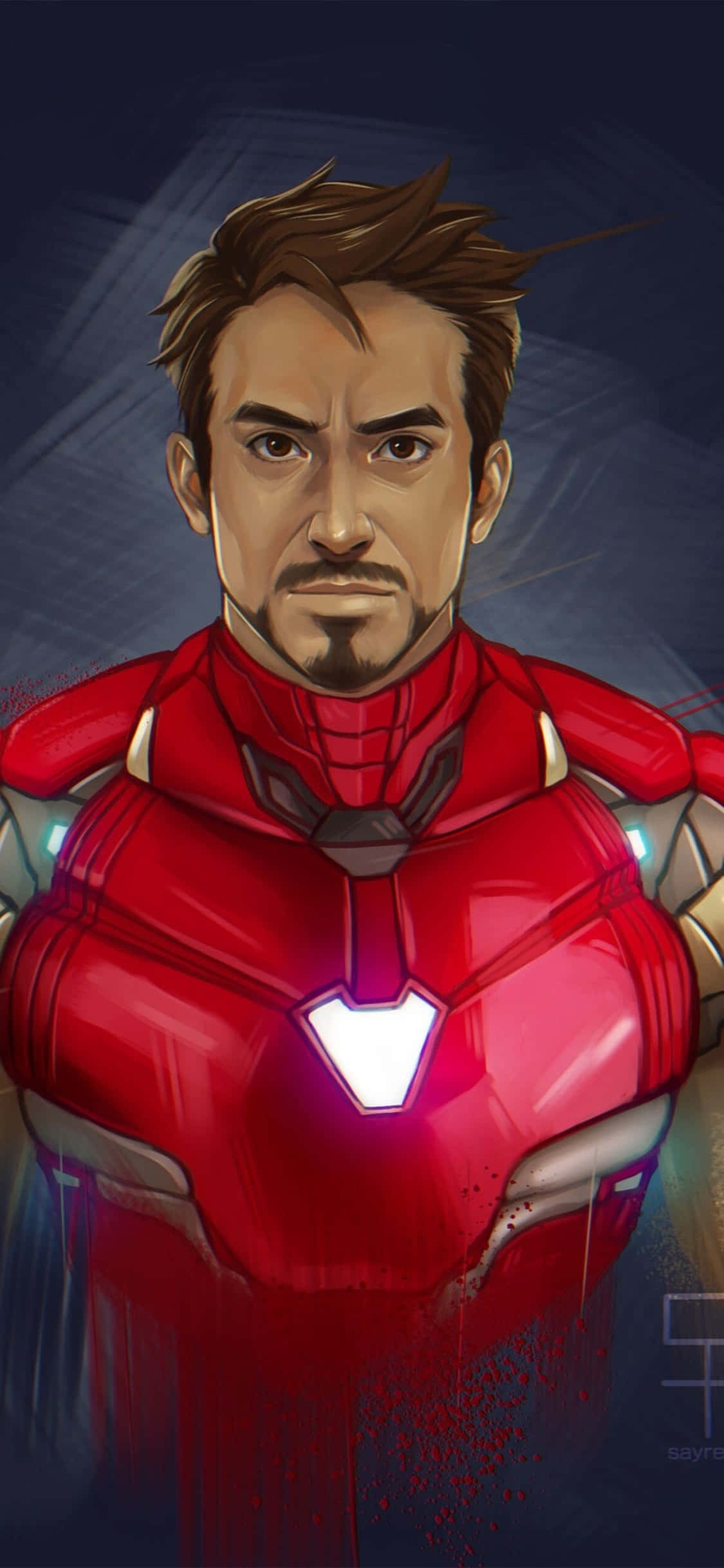 Фон за iPhone X с рисунок на Iron Man от фен Тапет