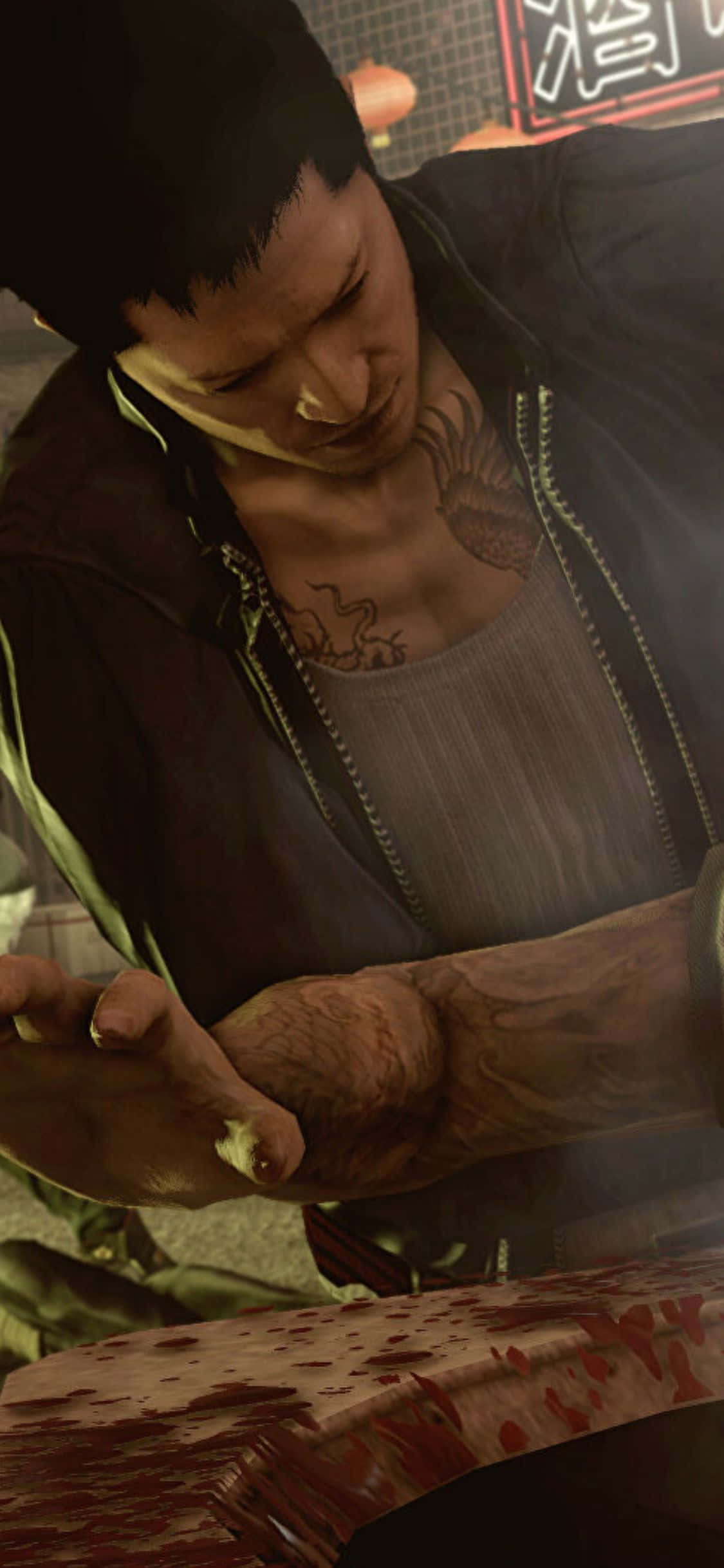 Фон за iPhone Xs с глава на куче в вентилация от Sleeping Dogs Тапет