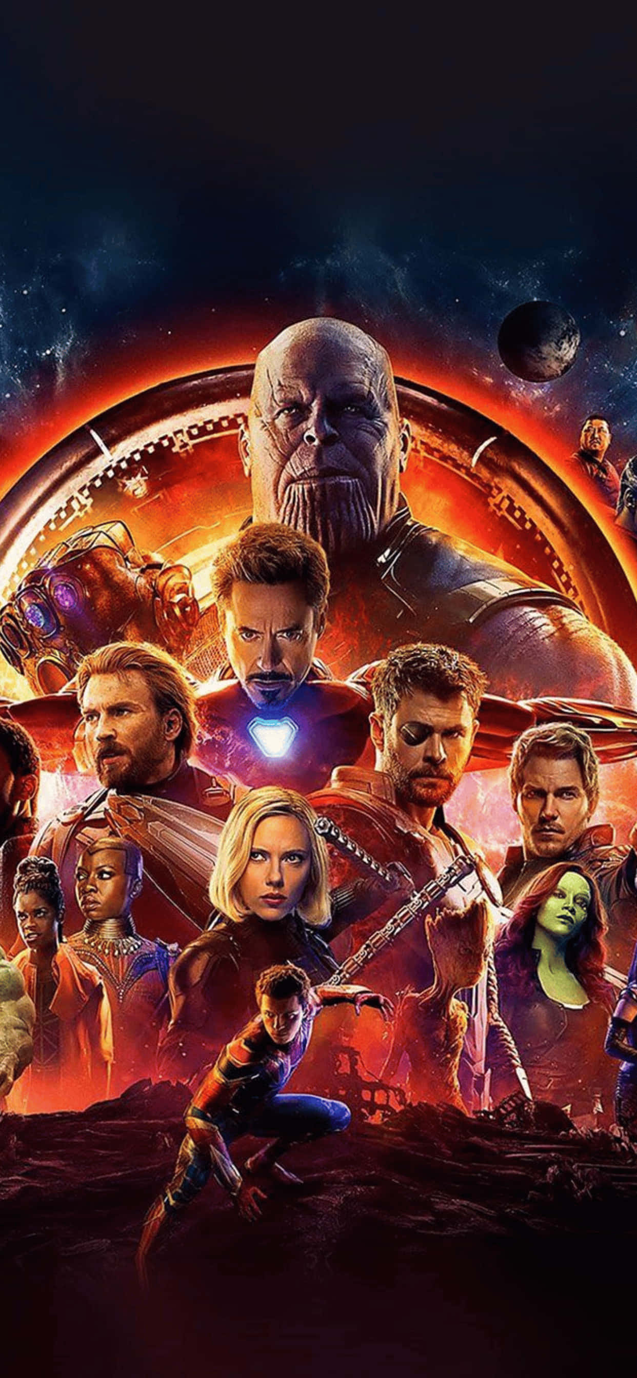 Фон за iPhone XS Max с Marvel Avengers: Infinity War Тапет