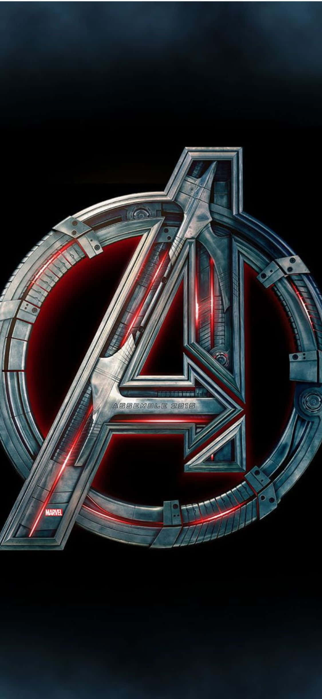iPhone XS металически лого Avengers фон Тапет