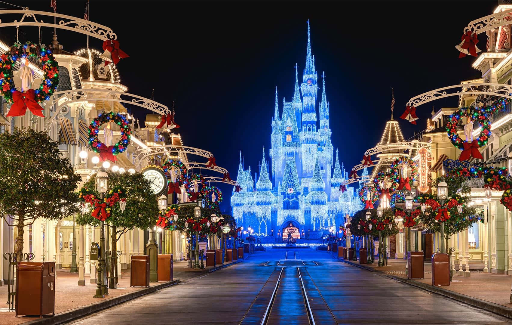 Фон за Zoom от курорта Walt Disney World за Коледа Тапет