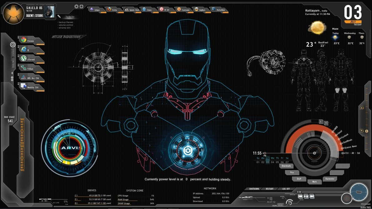 Интерфейс на Iron Man Jarvis