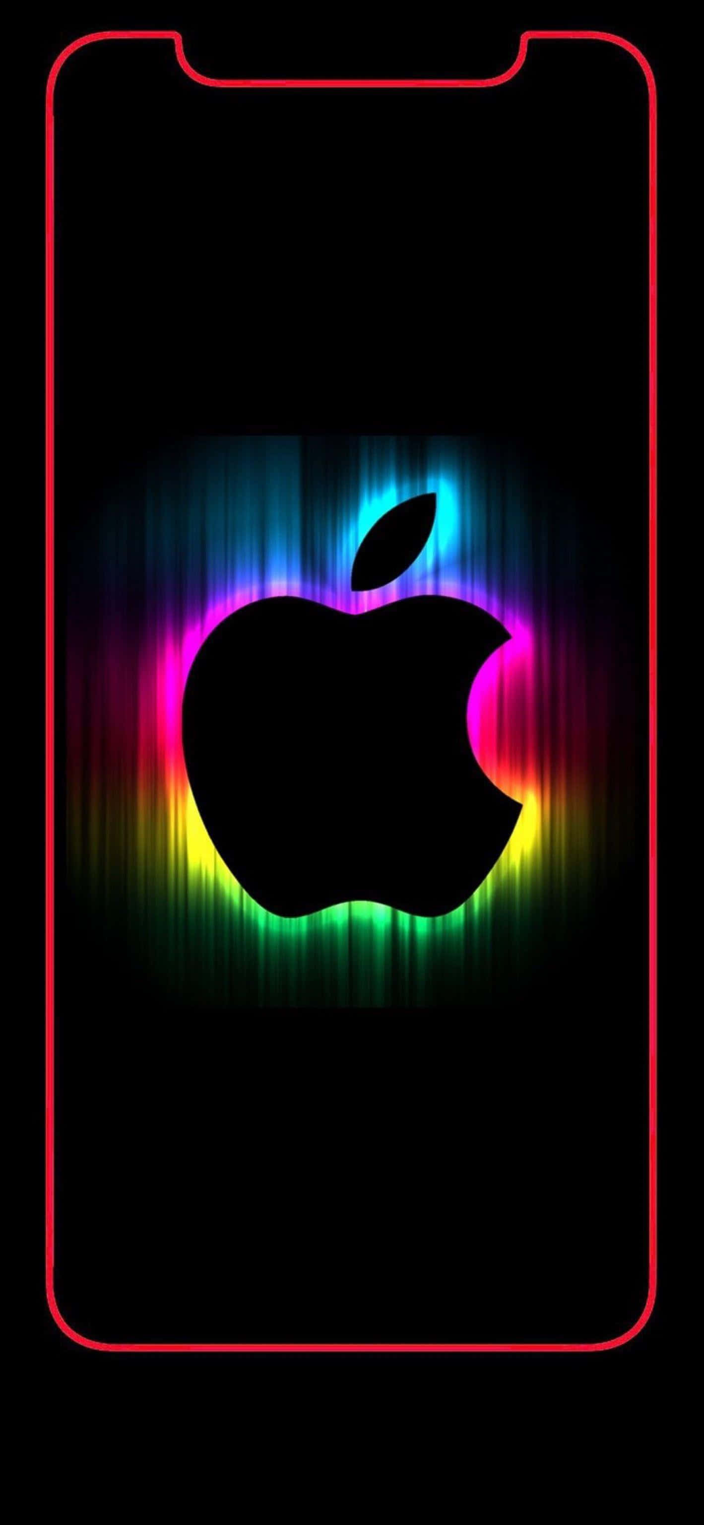 Цветна сянка на черно лого на Apple за фон на Pixel 3 Тапет