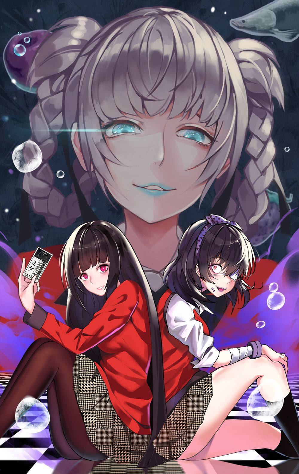 Целият състав на Kakegurui Тапет