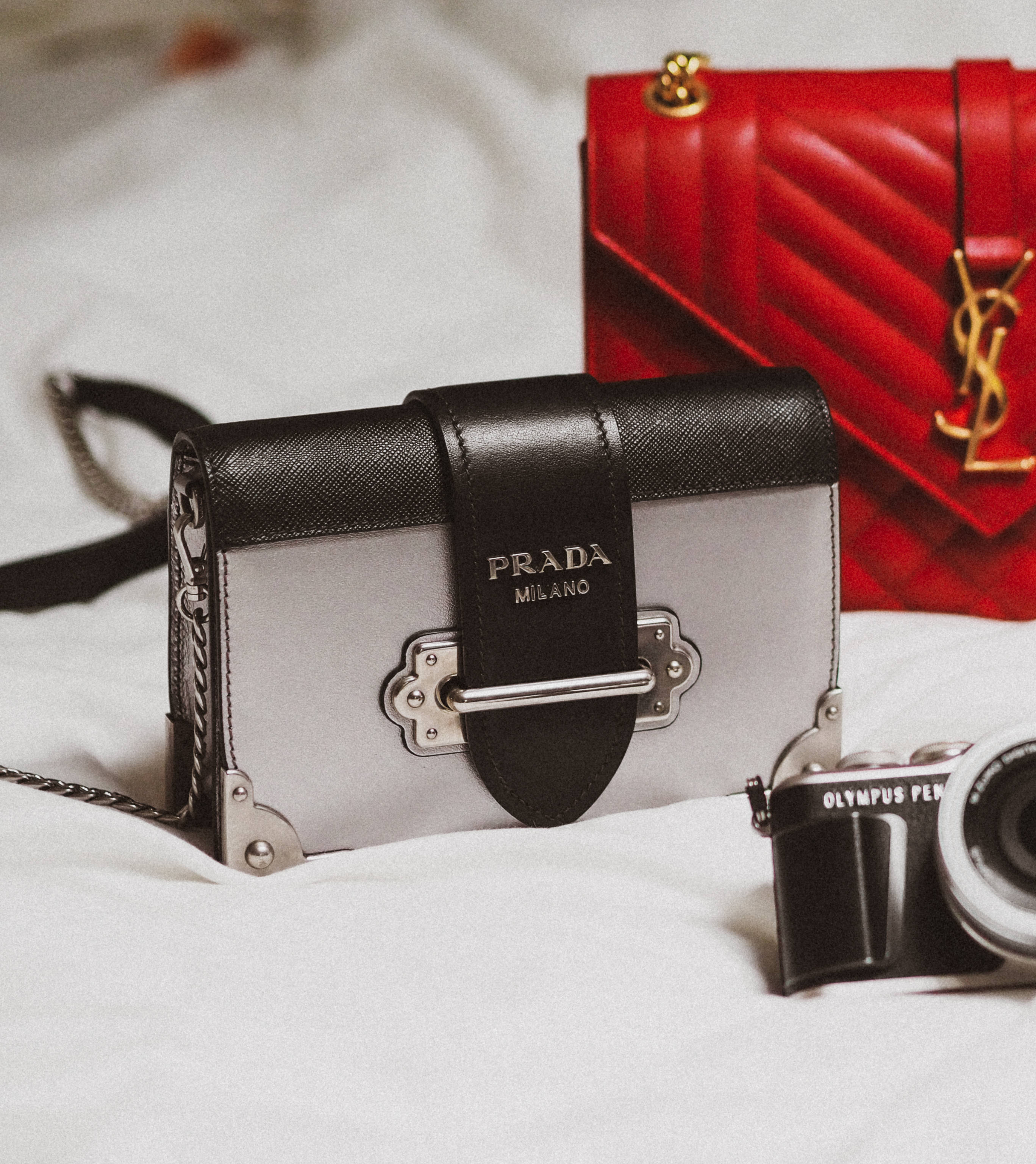 Чанти Prada и YSL Тапет