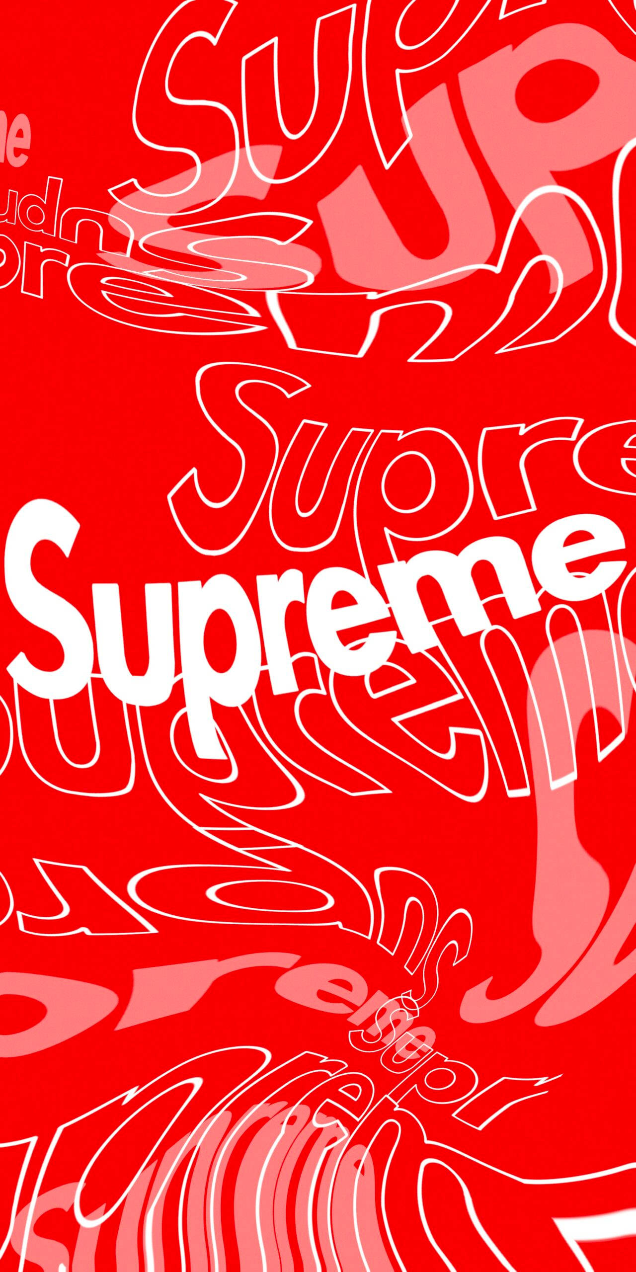 Червен Supreme с вълнообразни шрифти Тапет
