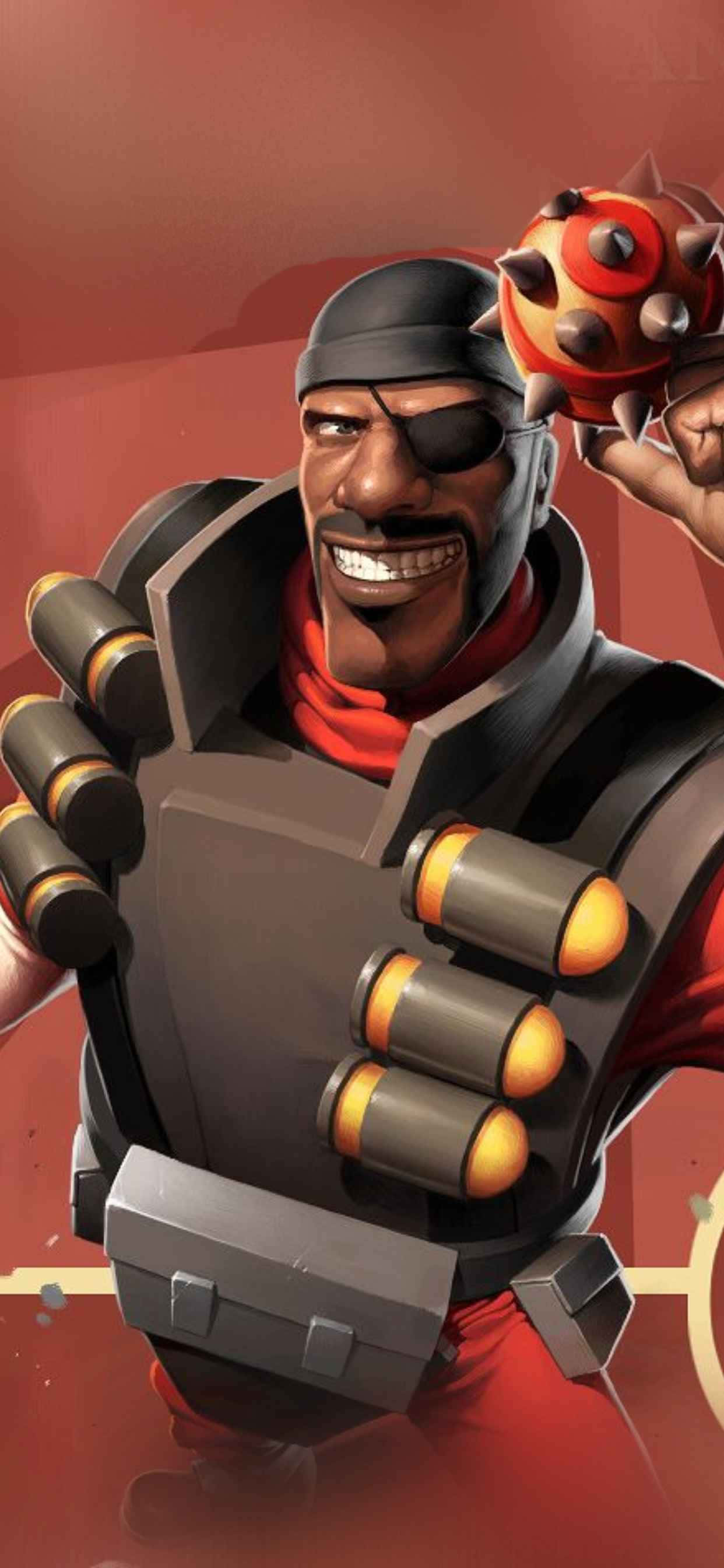 Червон Демоман iPhone Xs Max Team Fortress 2 Фон Тапет