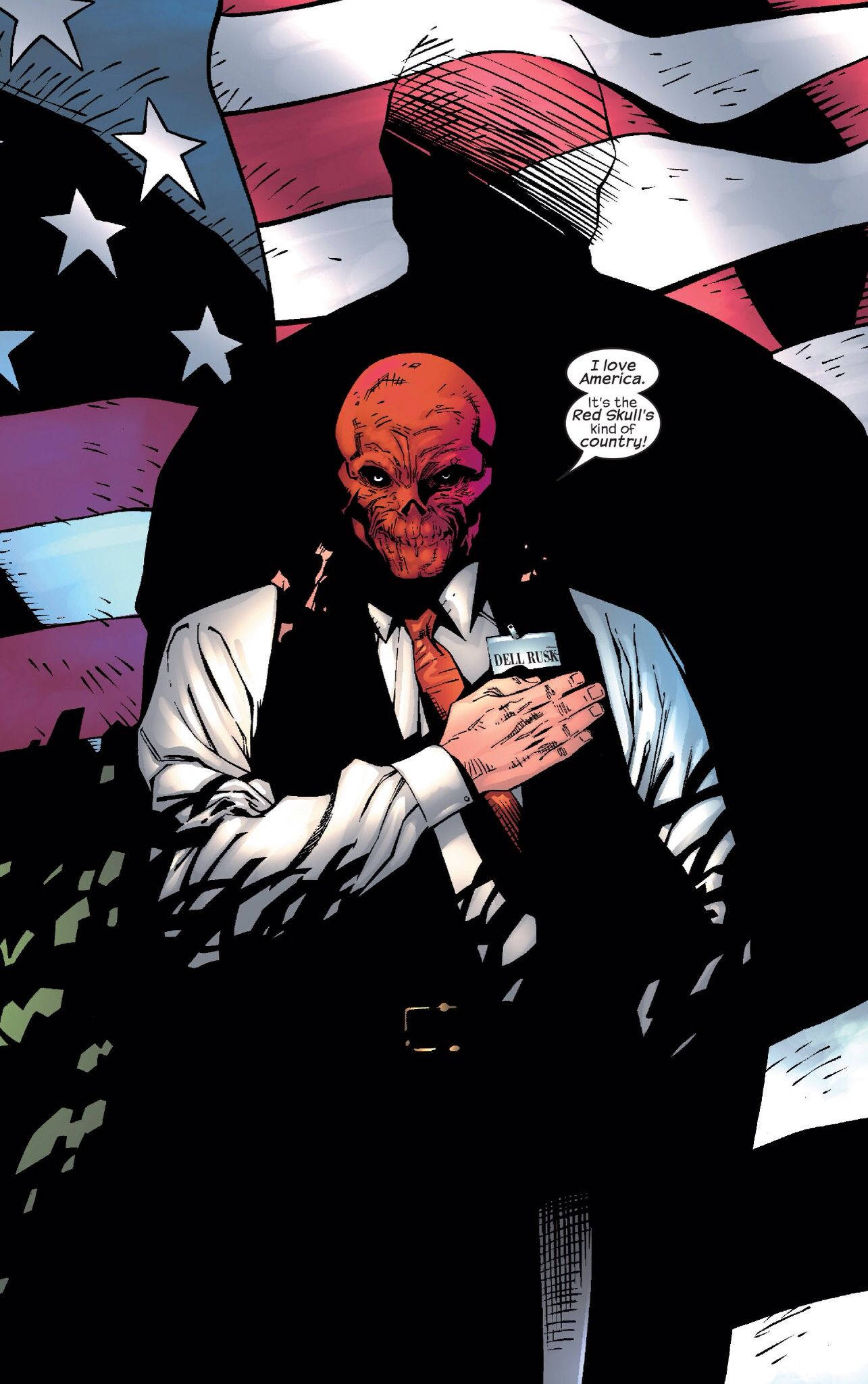 Red Skull American Flag Тапет