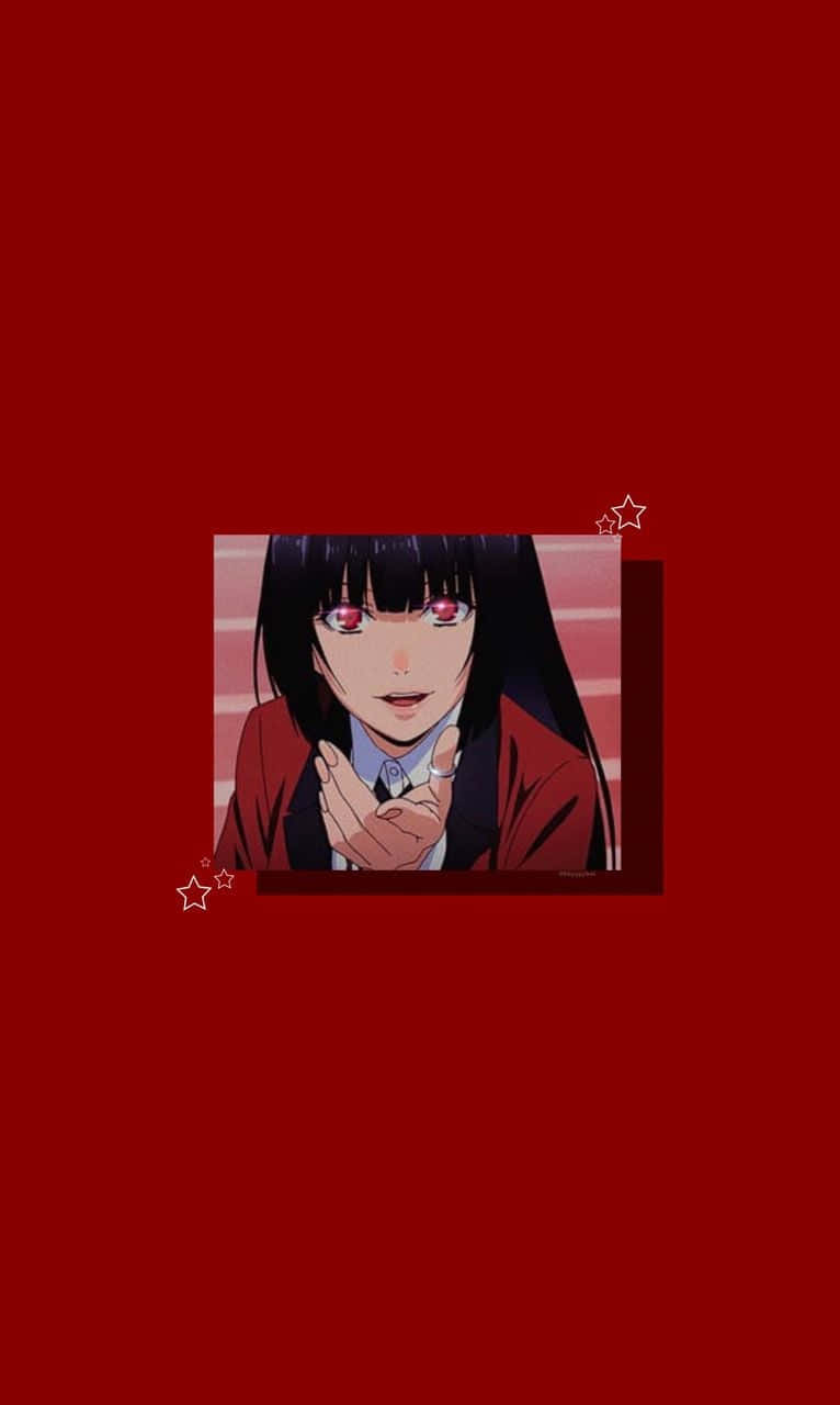 Червена Kakegurui аниме естетика Тапет