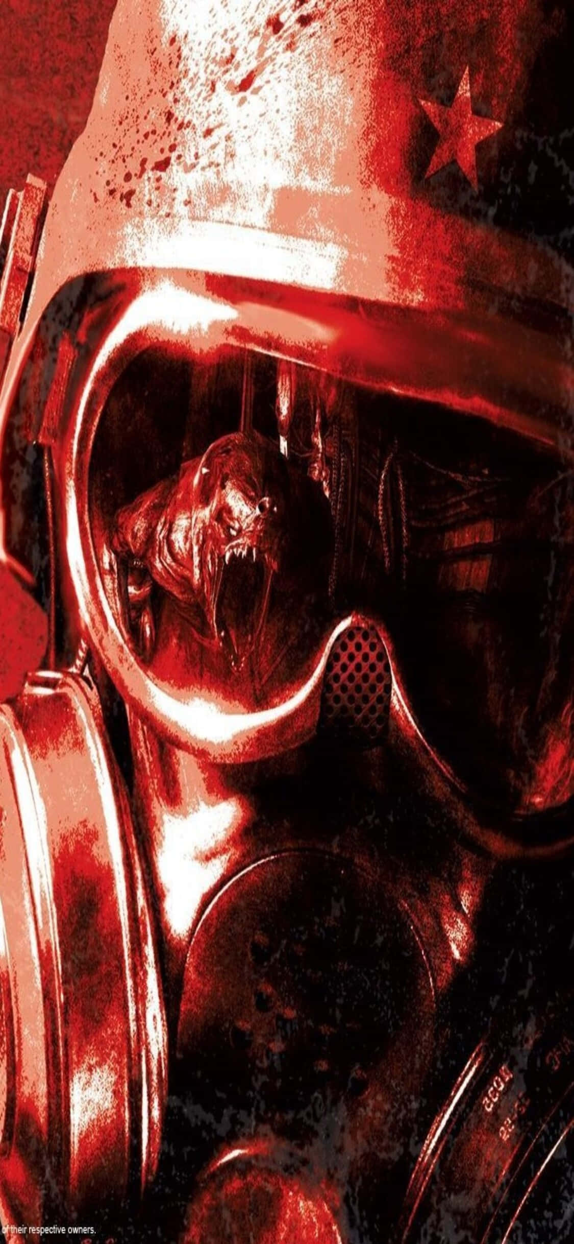 Червена противогаз за iPhone X фон Metro Last Light Тапет