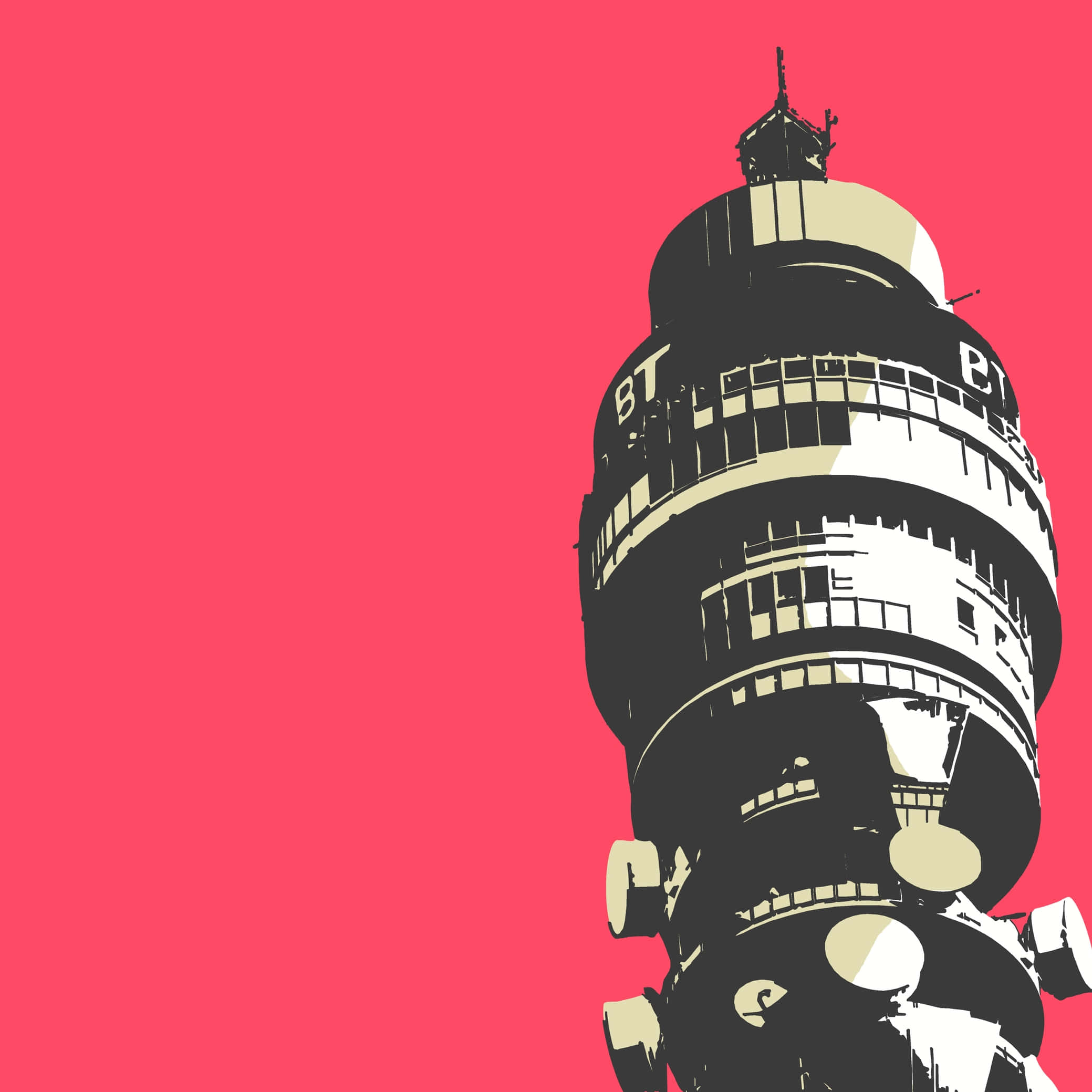 Червена естетика BT Tower Mobile Тапет