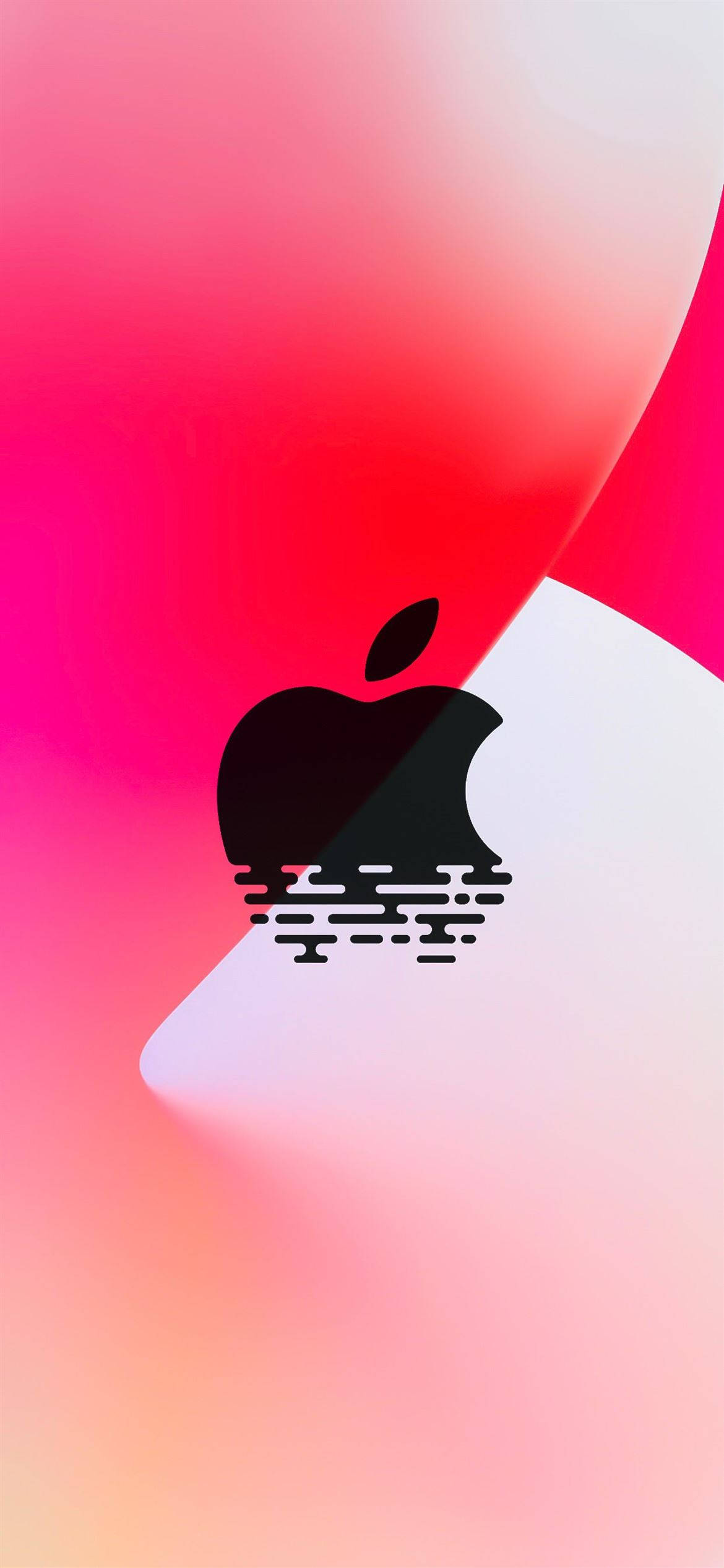 Червено лого Apple на iPhone 12 Тапет