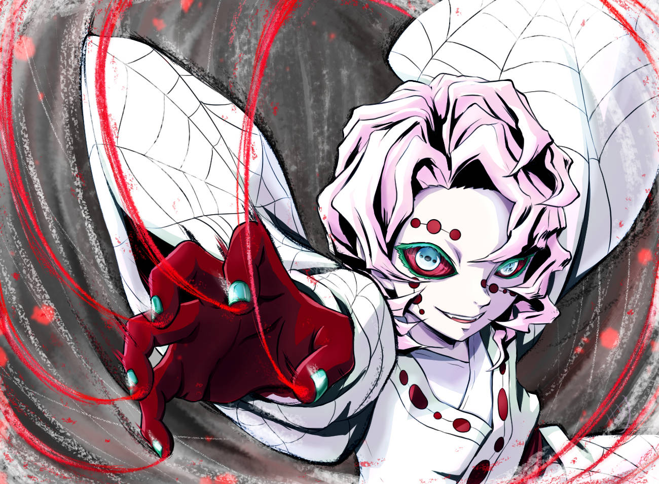 Червеноръкият Руи от Demon Slayer Тапет