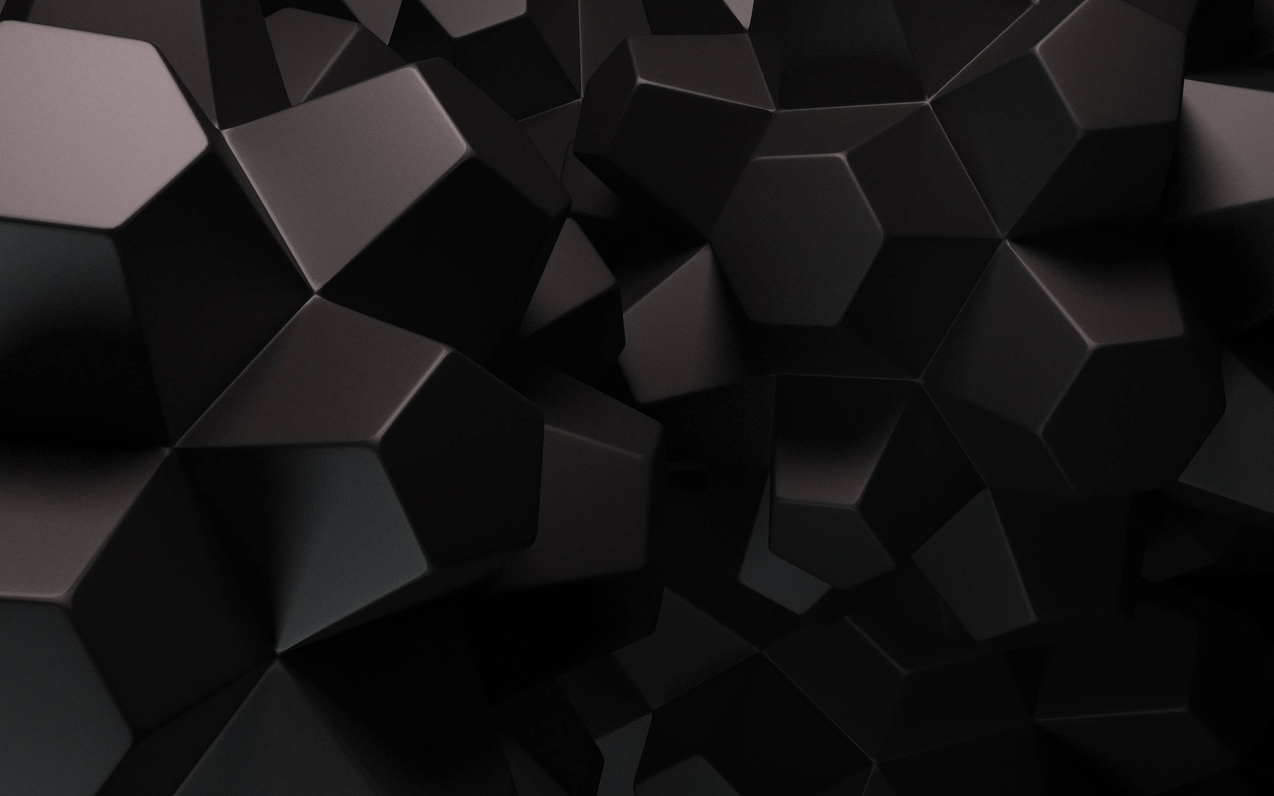 Черен 3D шестоъгълник Тапет