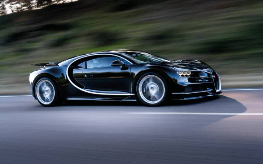 Черен Bugatti Chiron 4K Тапет