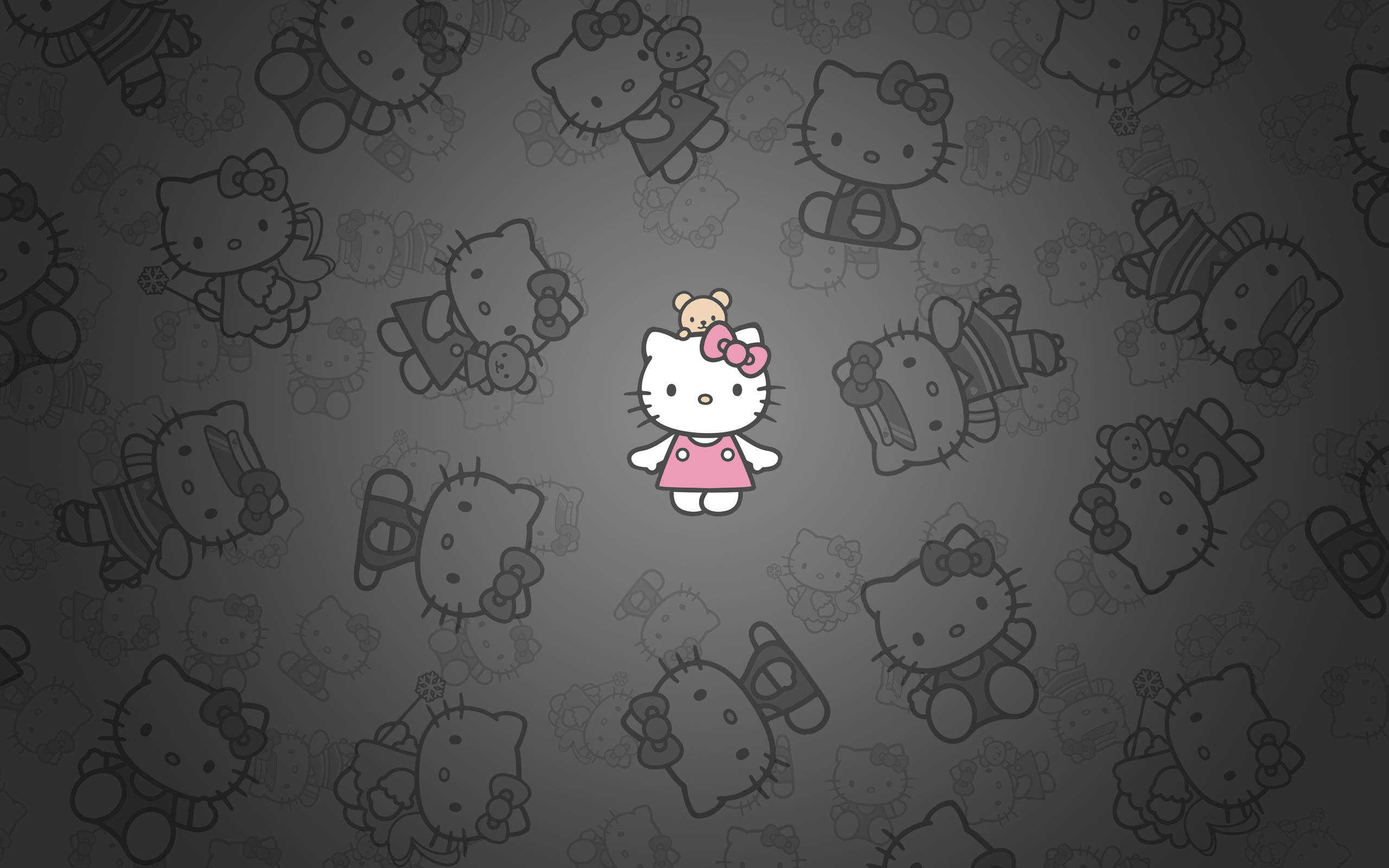 Черна Hello Kitty с малък Чъм Тапет